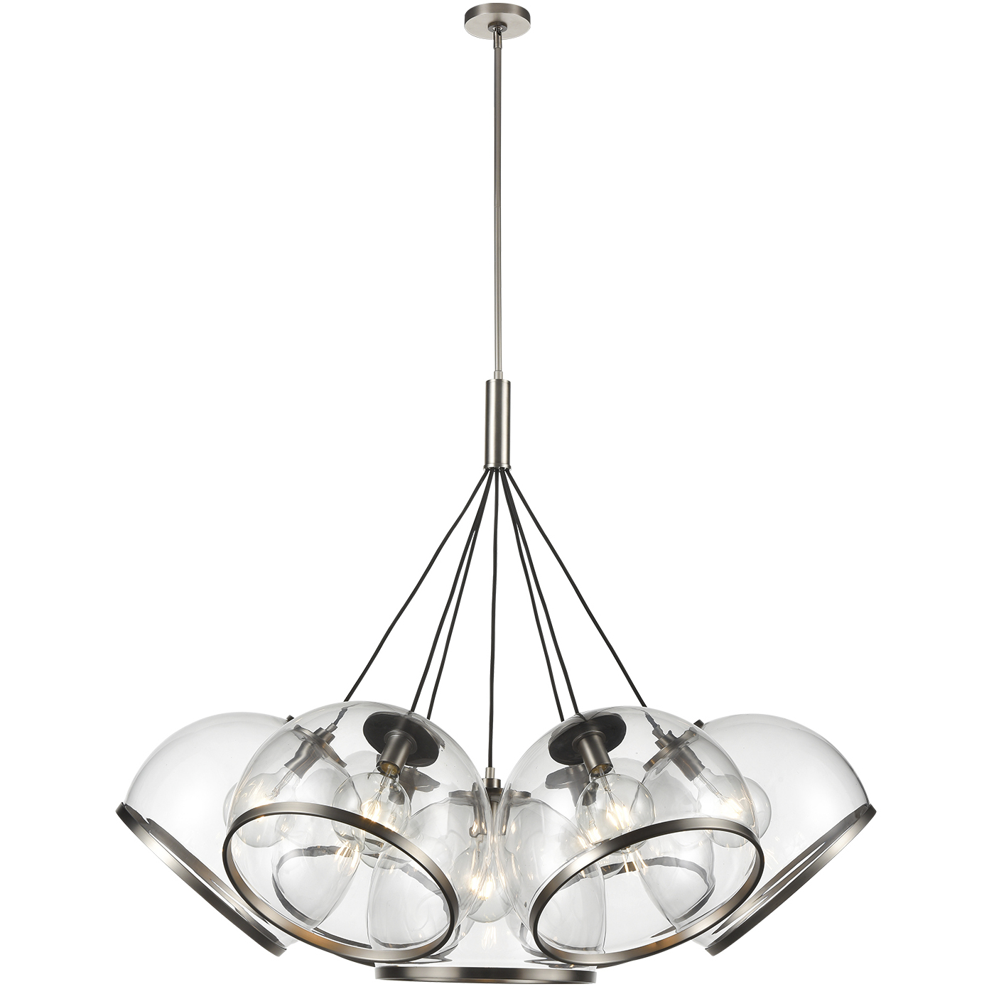 Coast 7 Light 43.9 inch Aged Nickel Down Pendant Ceiling Light