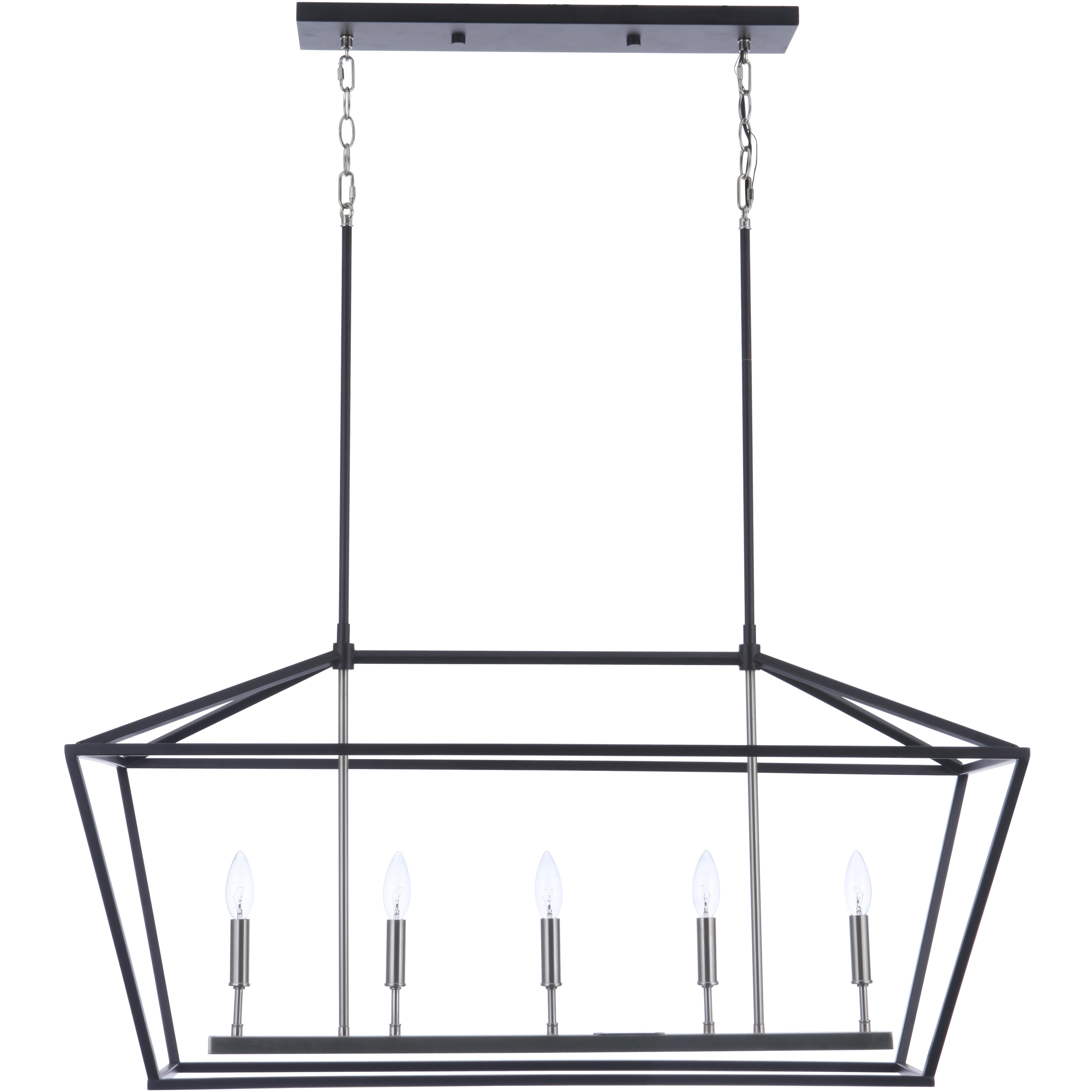 Flynt II Island Light Ceiling Light in Flat Black/Brushed Polished Nickel