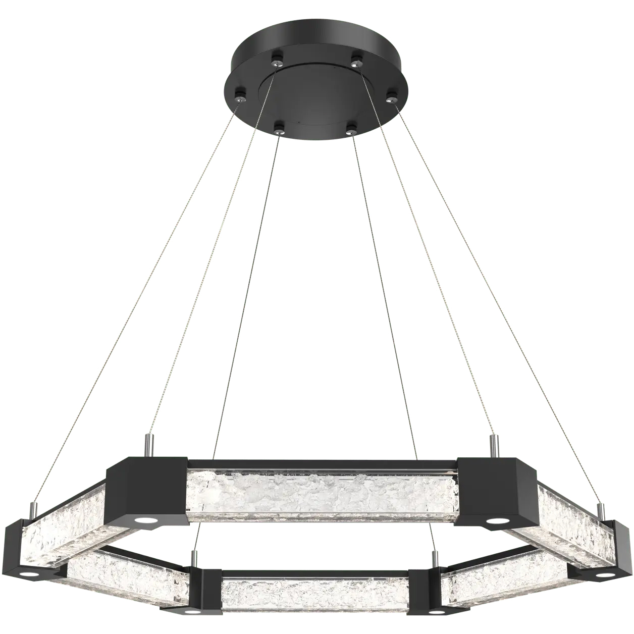 Axis LED 34.6 inch Matte Black Ring Chandelier Ceiling Light