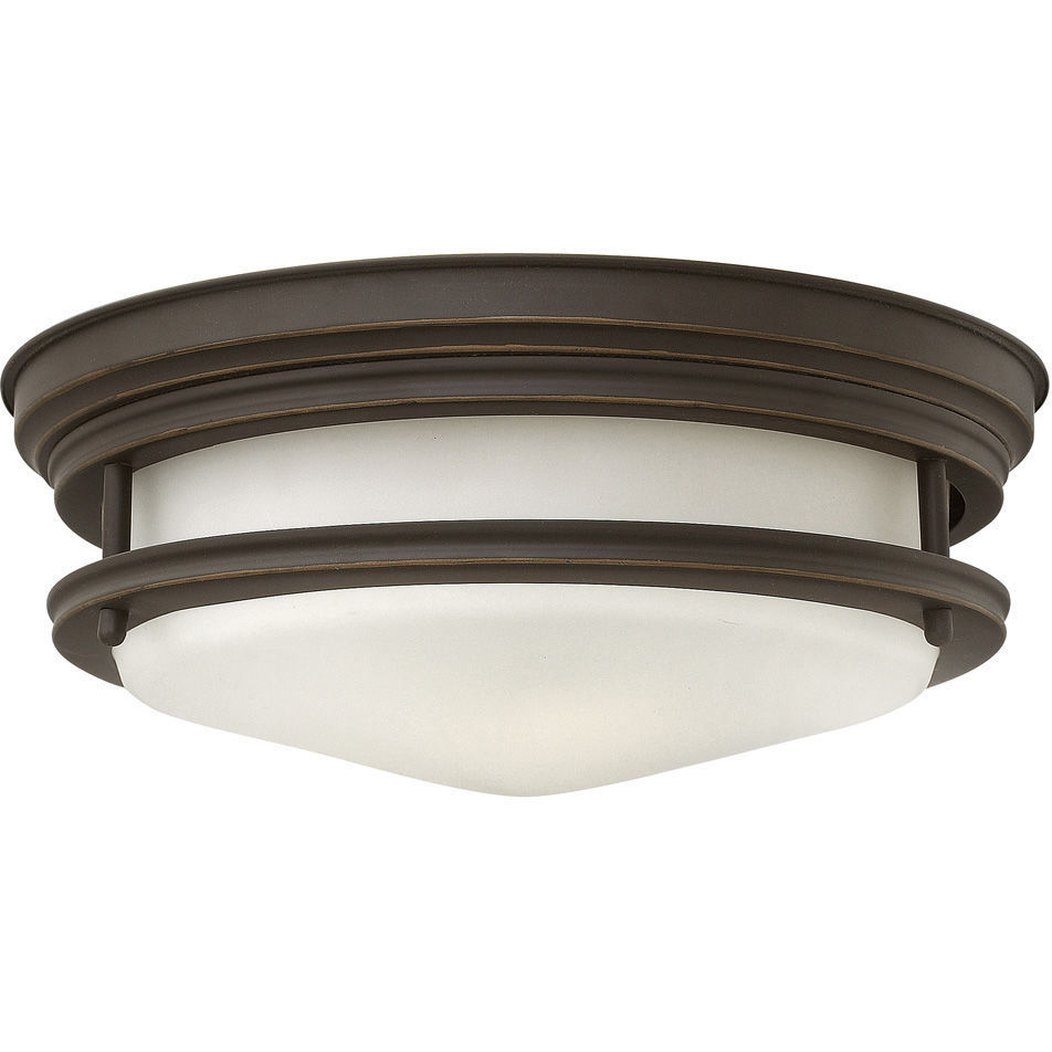 Hadley 2 Light 12 inch Oil Rubbed Bronze Indoor Flush Mount Ceiling Light in White