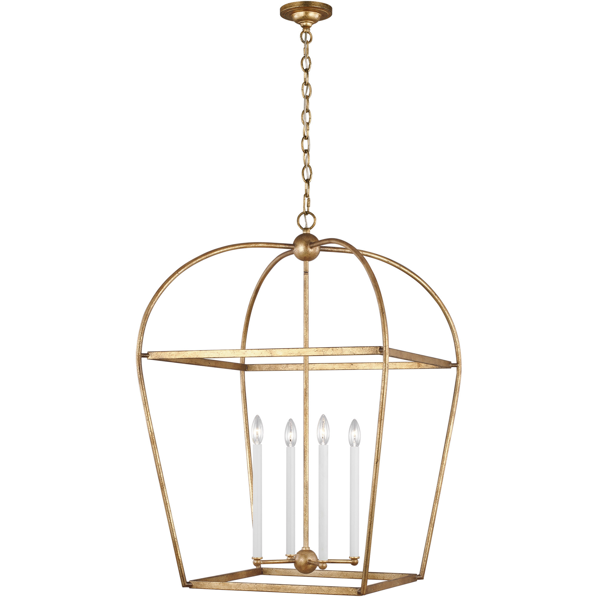 C&M by Chapman & Myers Stonington 4 Light 24.63 inch Antique Gild Hanging Lantern Ceiling Light