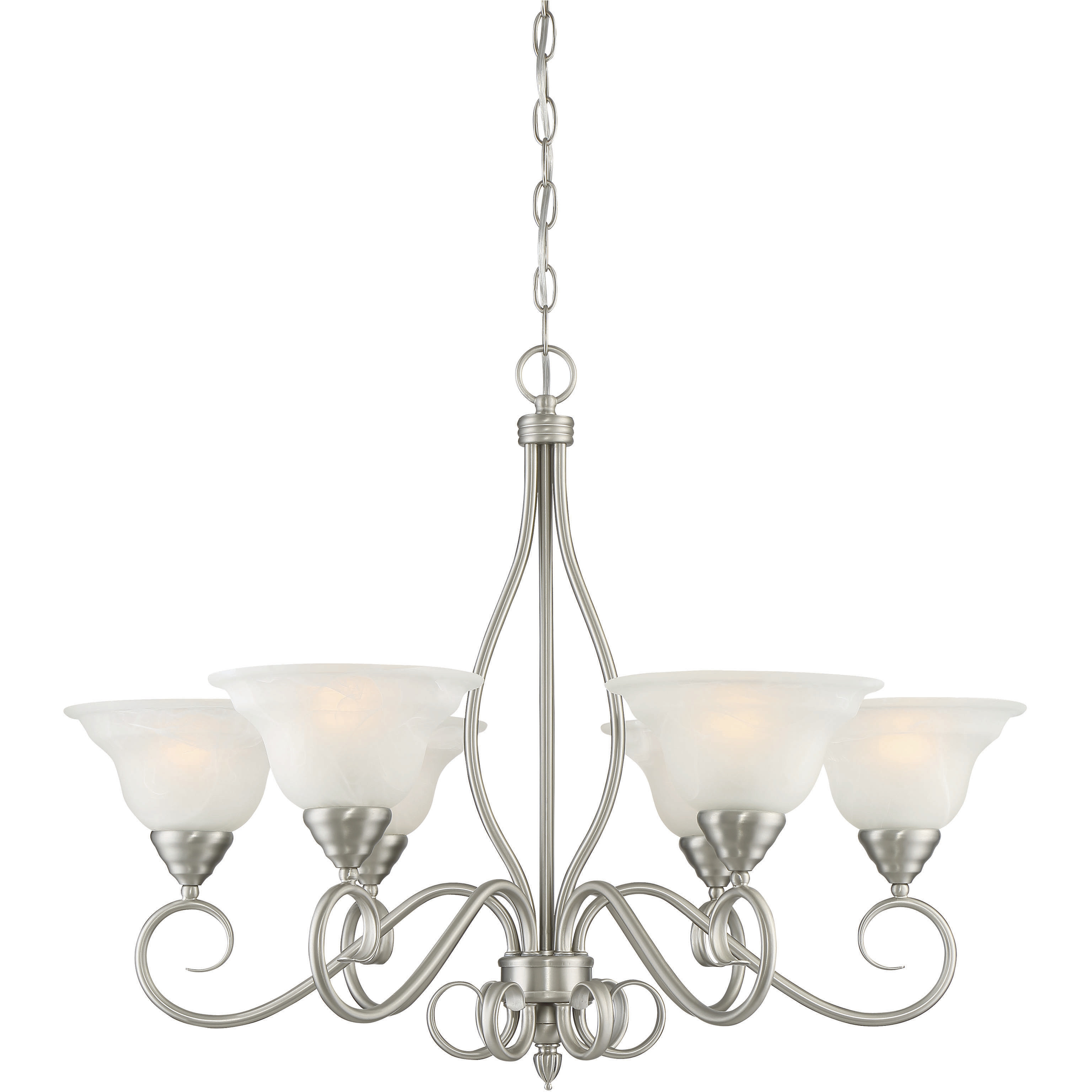 Polar 6 Light 32.75 inch Pewter Chandelier Ceiling Light