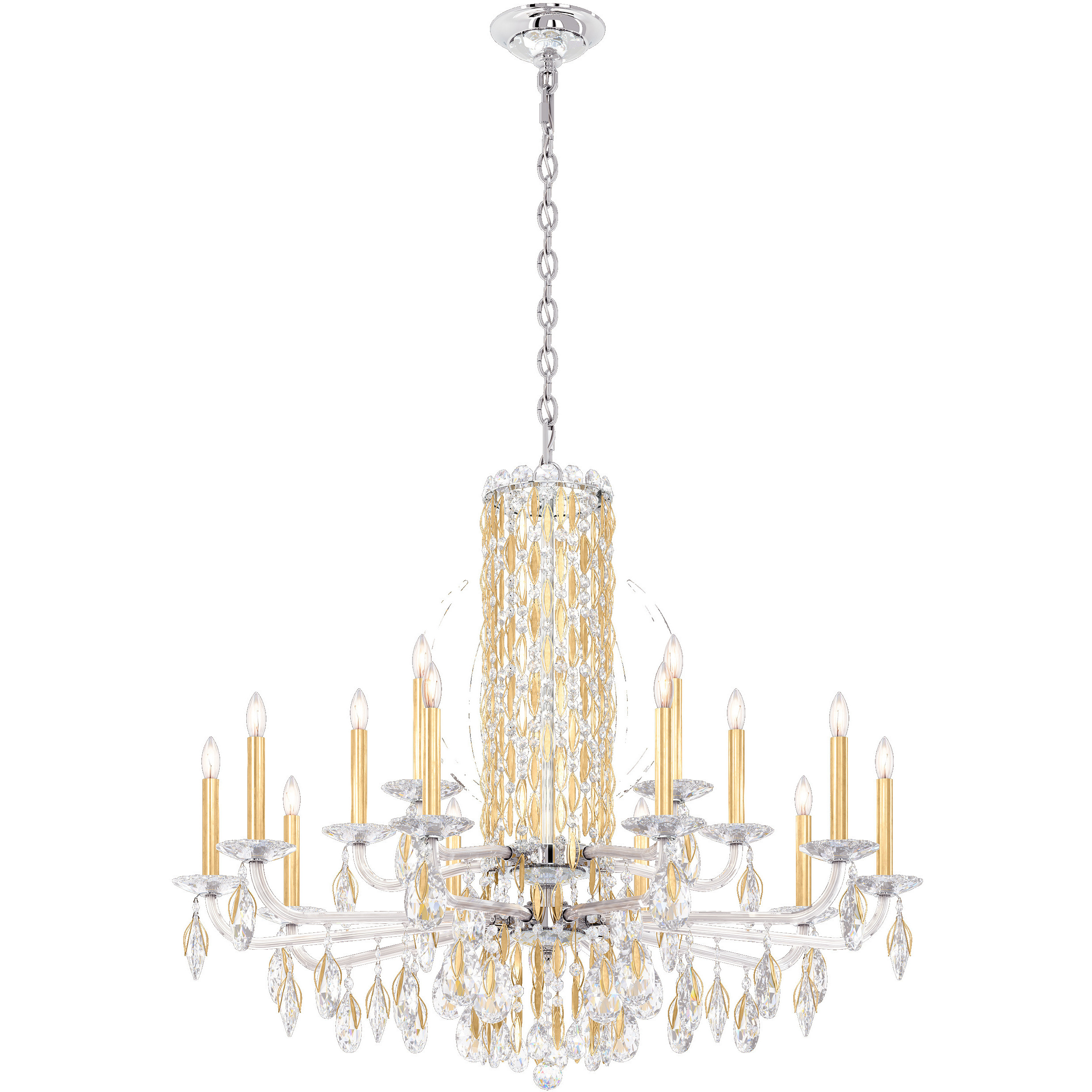 Siena 15 Light 41 inch Heirloom Gold Chandelier Ceiling Light in Heritage, No Spikes
