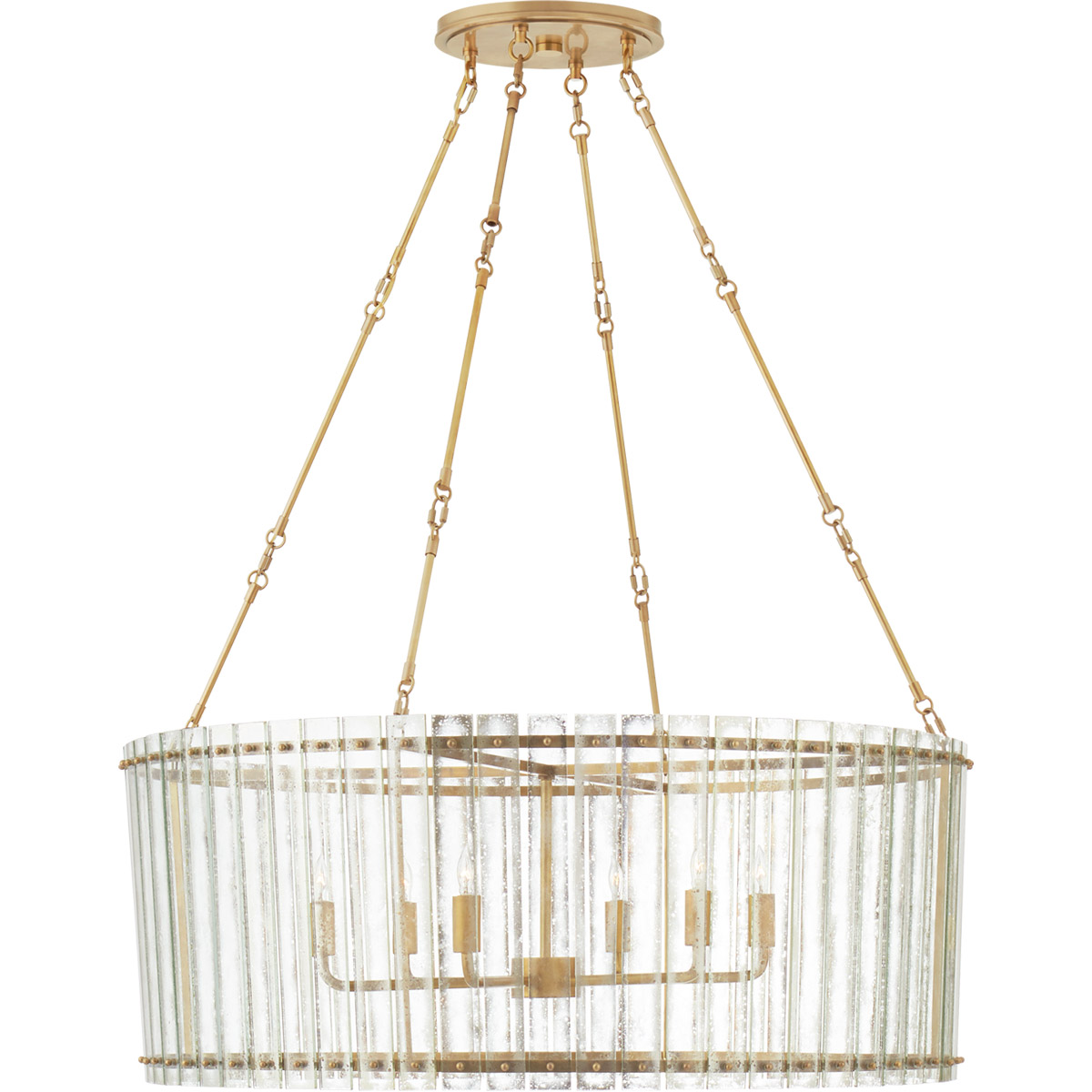 Carrier and Company Cadence 6 Light 36.5 inch Hand-Rubbed Antique Brass Chandelier Ceiling Light, Large