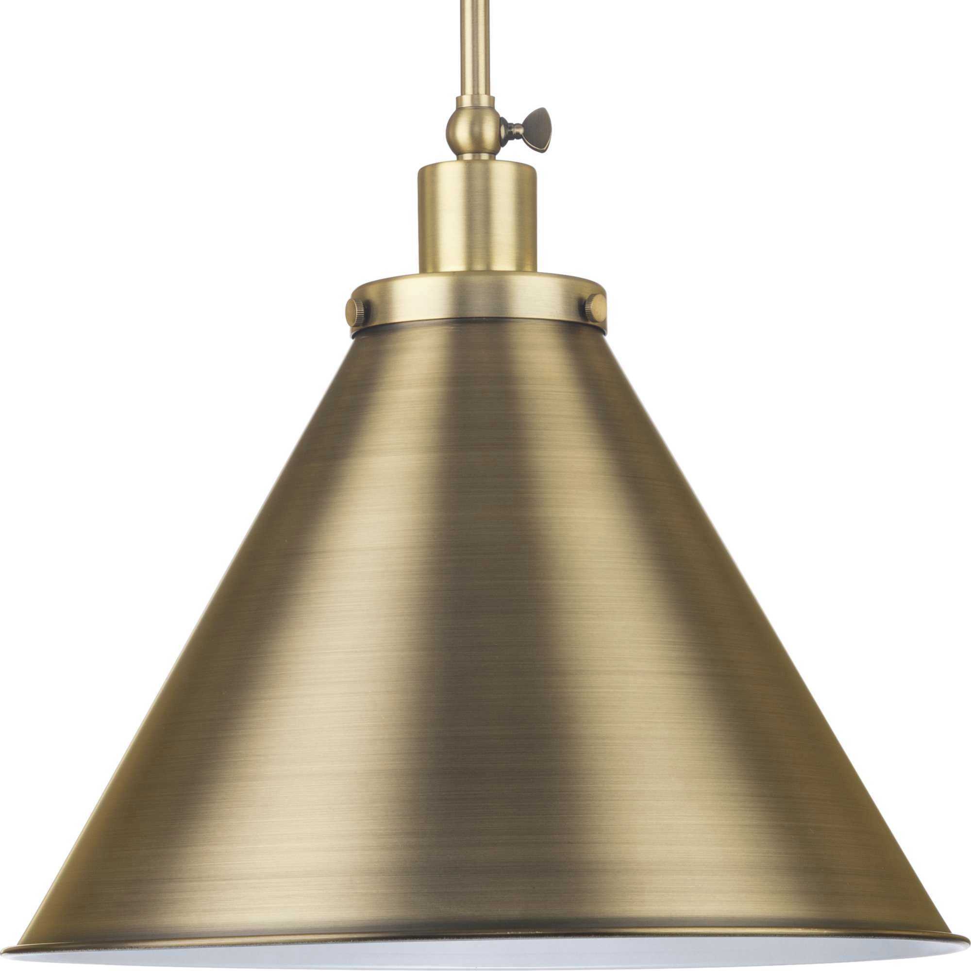 Hinton 1 Light 16 inch Vintage Brass Pendant Ceiling Light