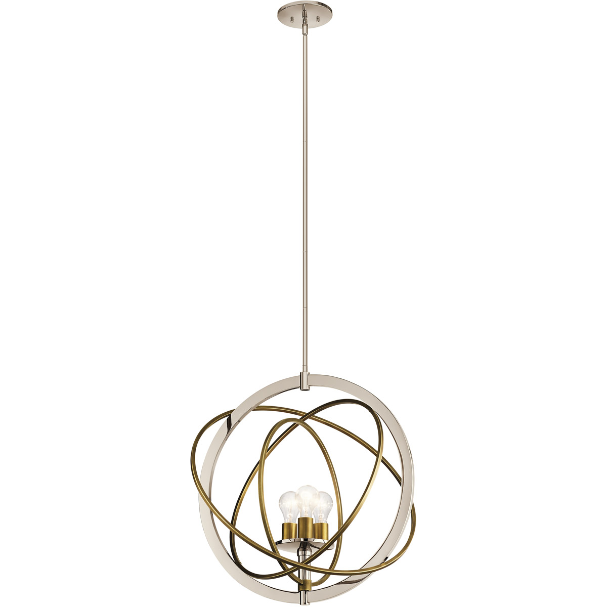 Ibis 3 Light 22.5 inch Polished Nickel Pendant Ceiling Light