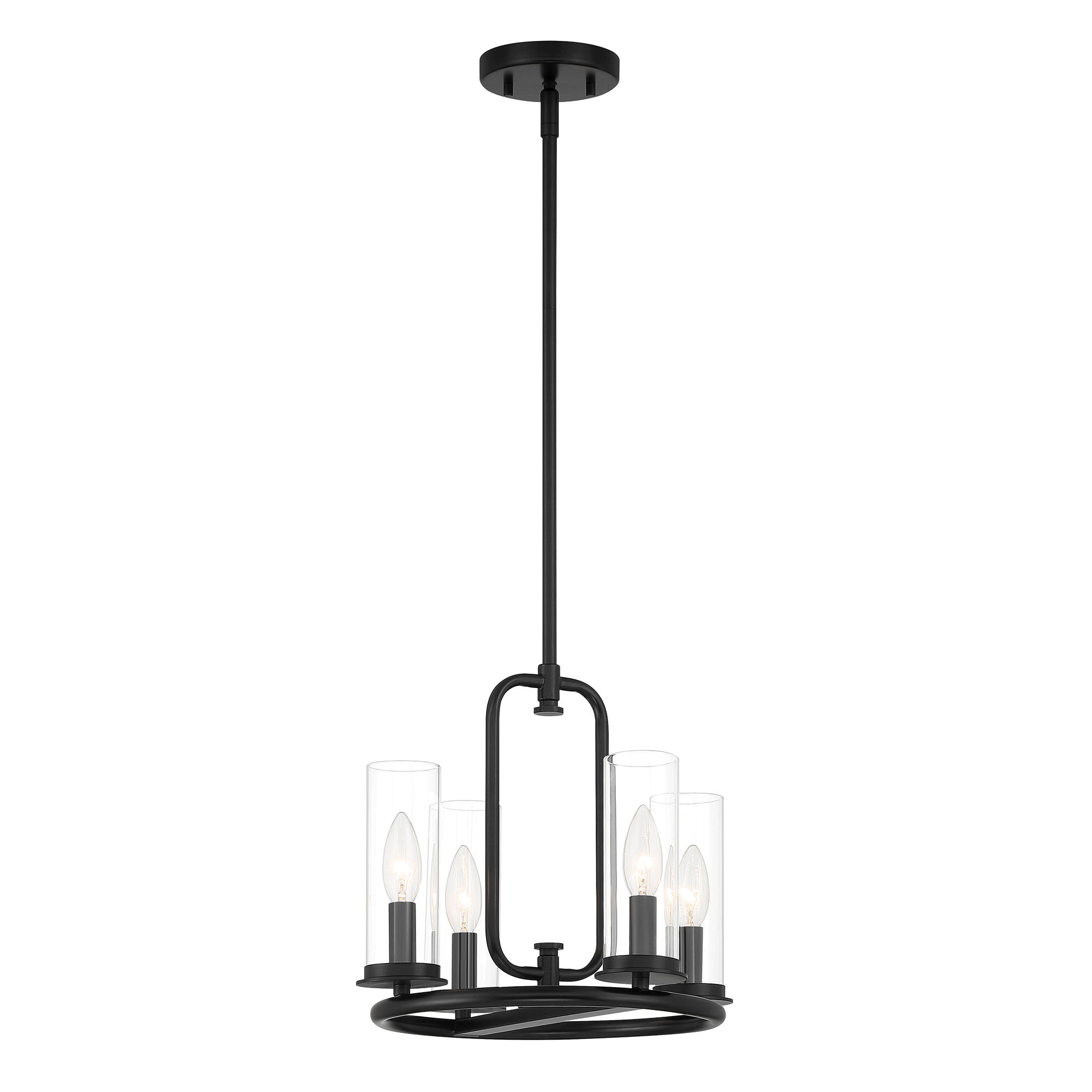 Hudson Heights 4 Light 14 inch Matte Black Pendant Convertible Ceiling Light