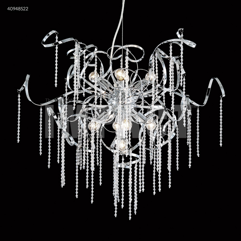 Contemporary 9 Light 30 inch Silver Chandelier Ceiling Light