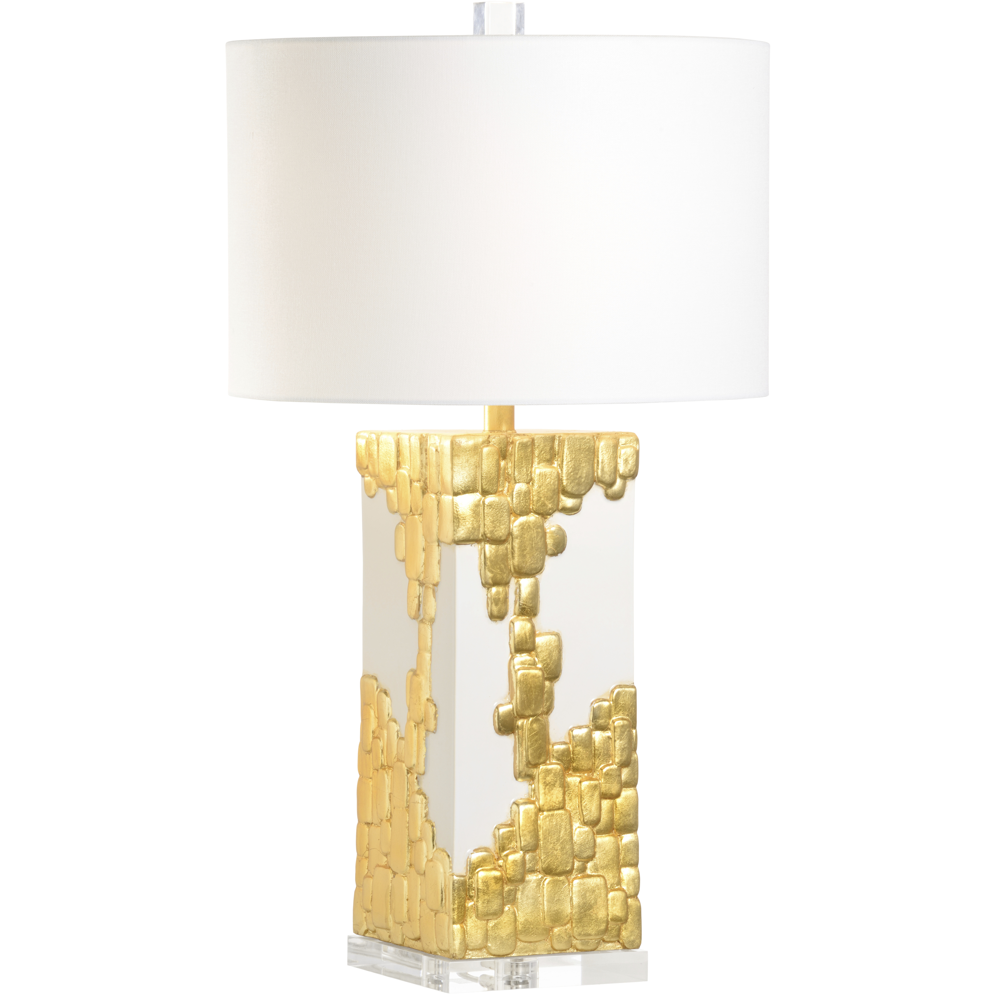 Tetris 22 inch 100.00 watt White/Cream and Gold Table Lamp Portable Light
