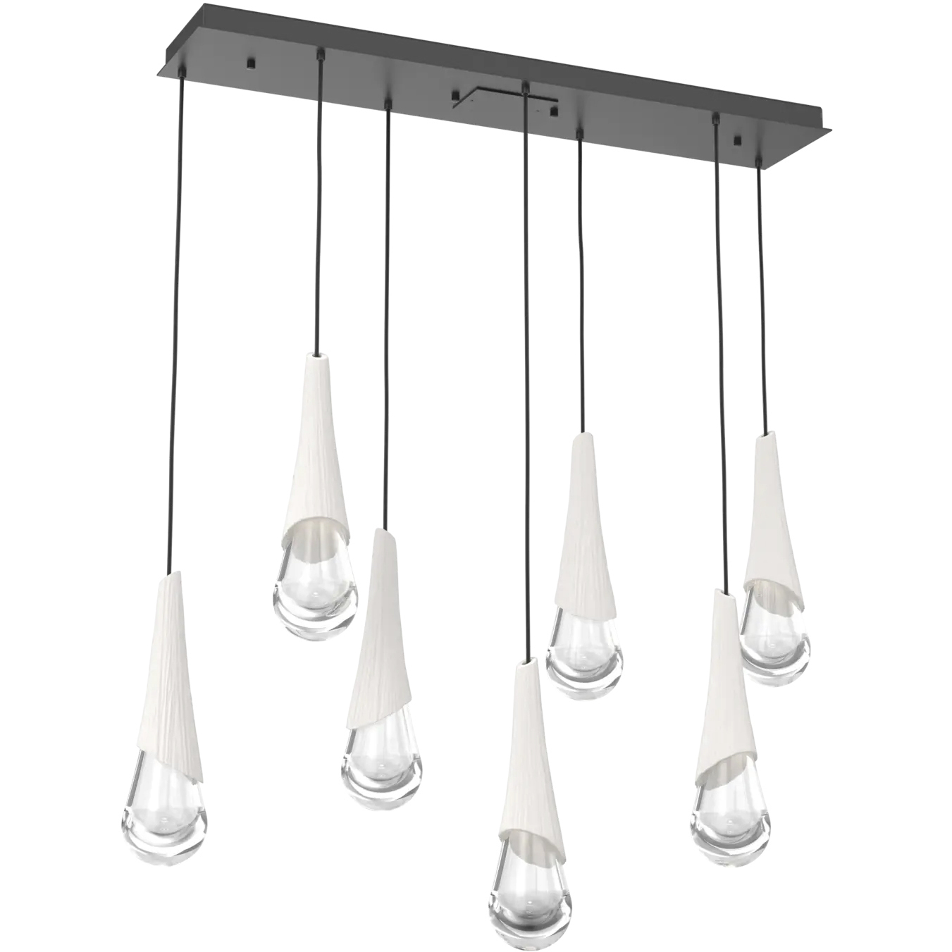 Hailstone LED 44.8 inch Matte Black with Chalk Multi-Pendant Ceiling Light
