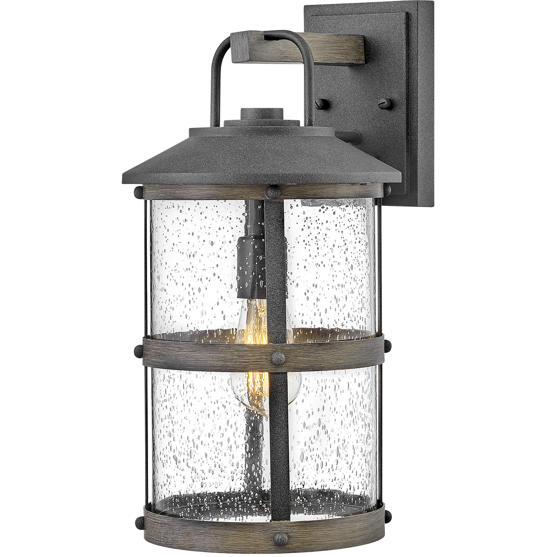 Estate Series Lakehouse LED 17 inch Aged Zinc Outdoor Wall Mount Lantern, Low Voltage