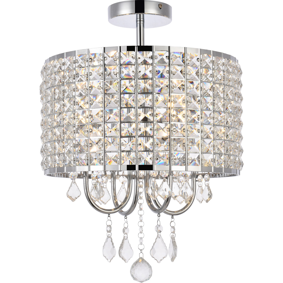 Elise 4 Light 14 inch Chrome Flush Mount Ceiling Light