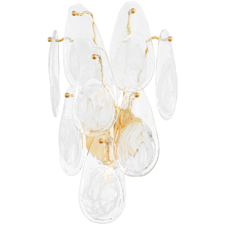 Darcia 2 Light 13.75 inch Aged Brass Wall Sconce Wall Light