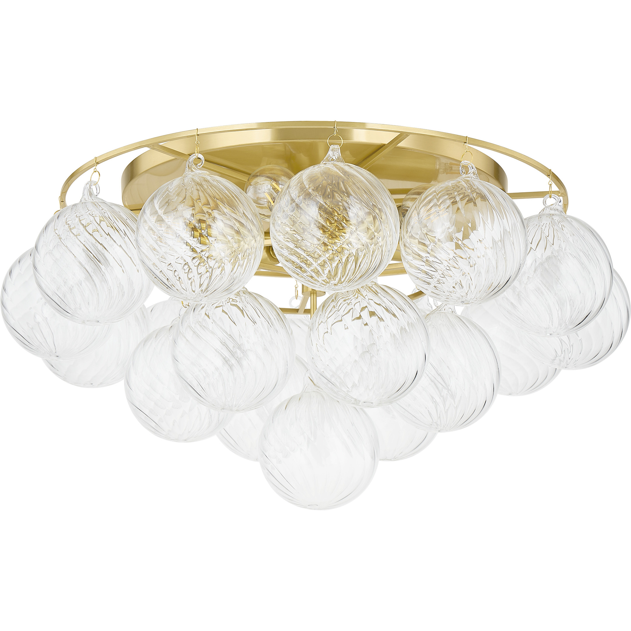 Mimi 6 Light 22.5 inch Aged Brass Flush Mount Ceiling Light