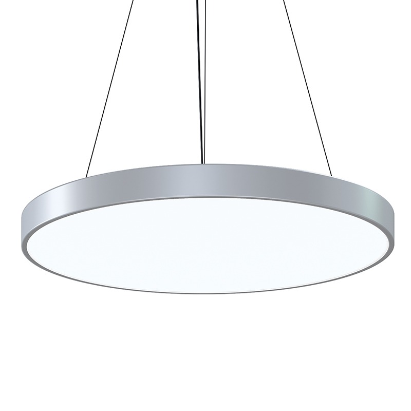 Pi LED 29.5 inch Bright Satin Aluminum Pendant Ceiling Light in 3000K