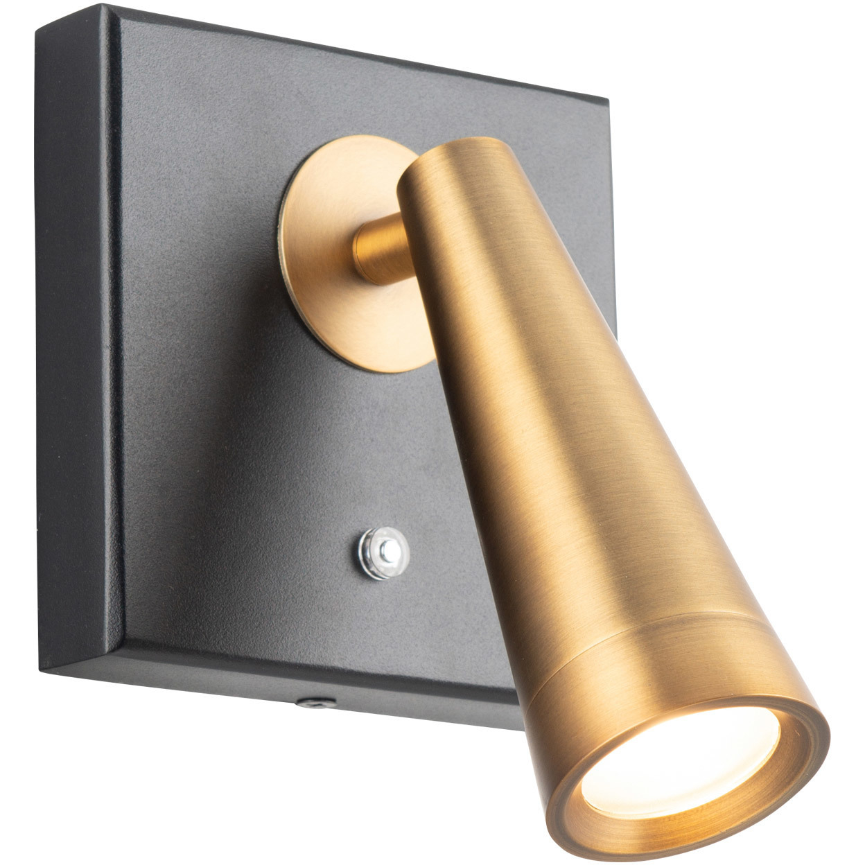 Arne Reading Light Wall Light in Black Aged Brass, dweLED