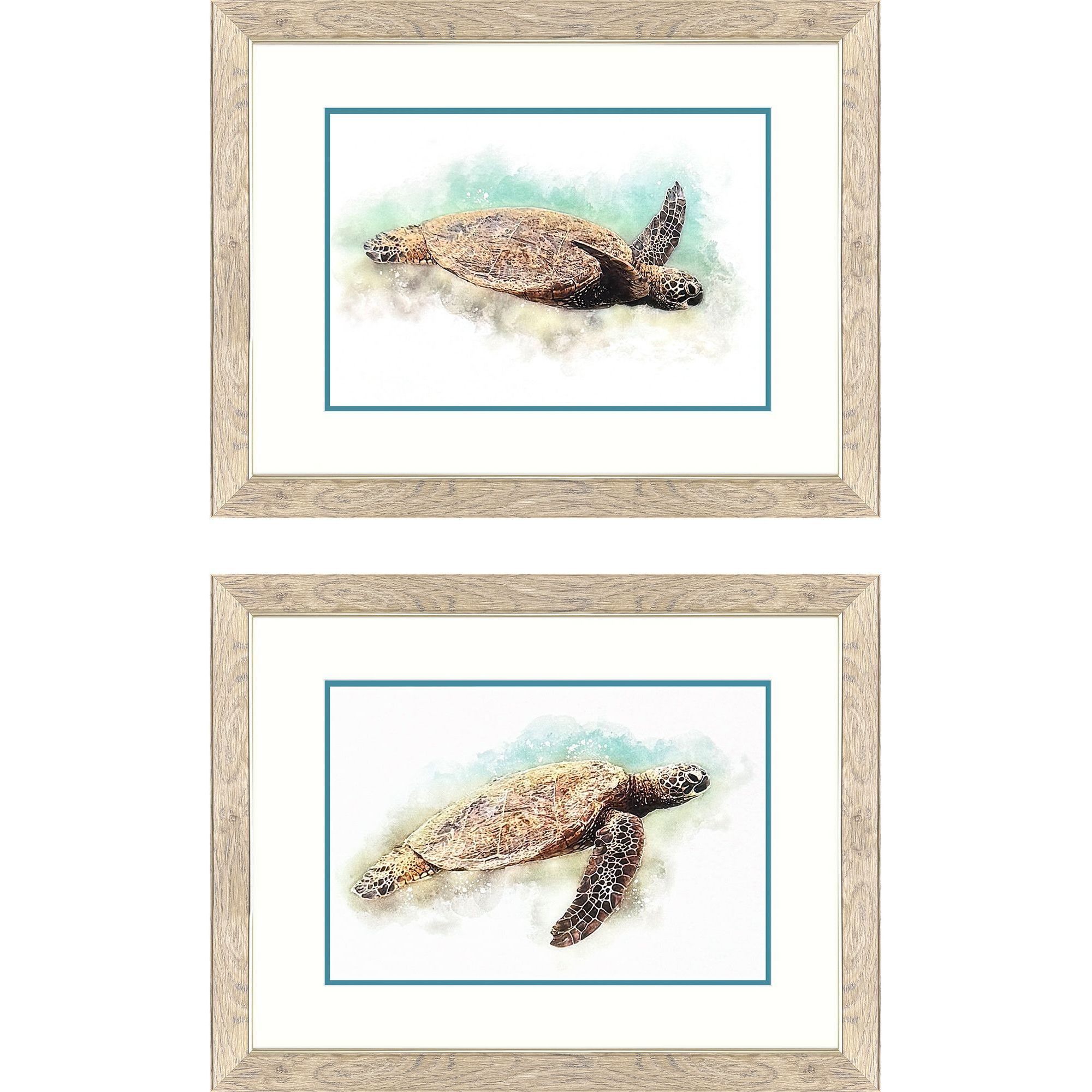 Propac Brown and Turquoise and White and Multi Framed Art, Propac