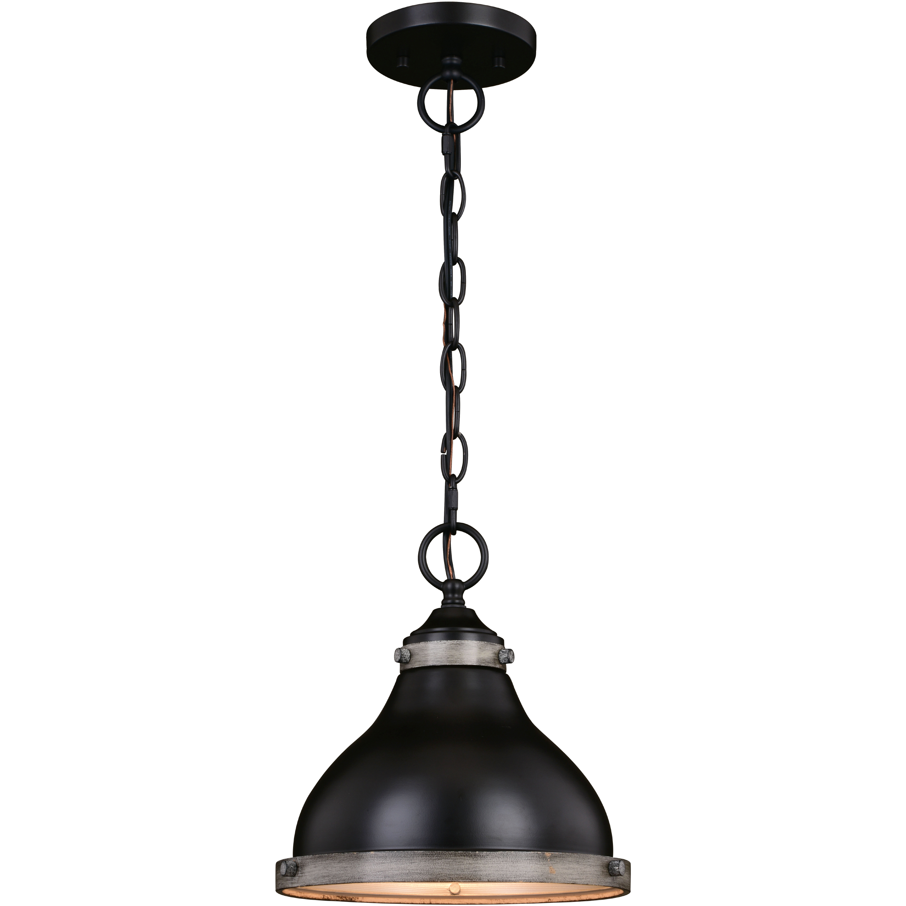 Sheffield LED 10 inch New Bronze and Distressed Ash with Light Silver Inner Pendant Ceiling Light