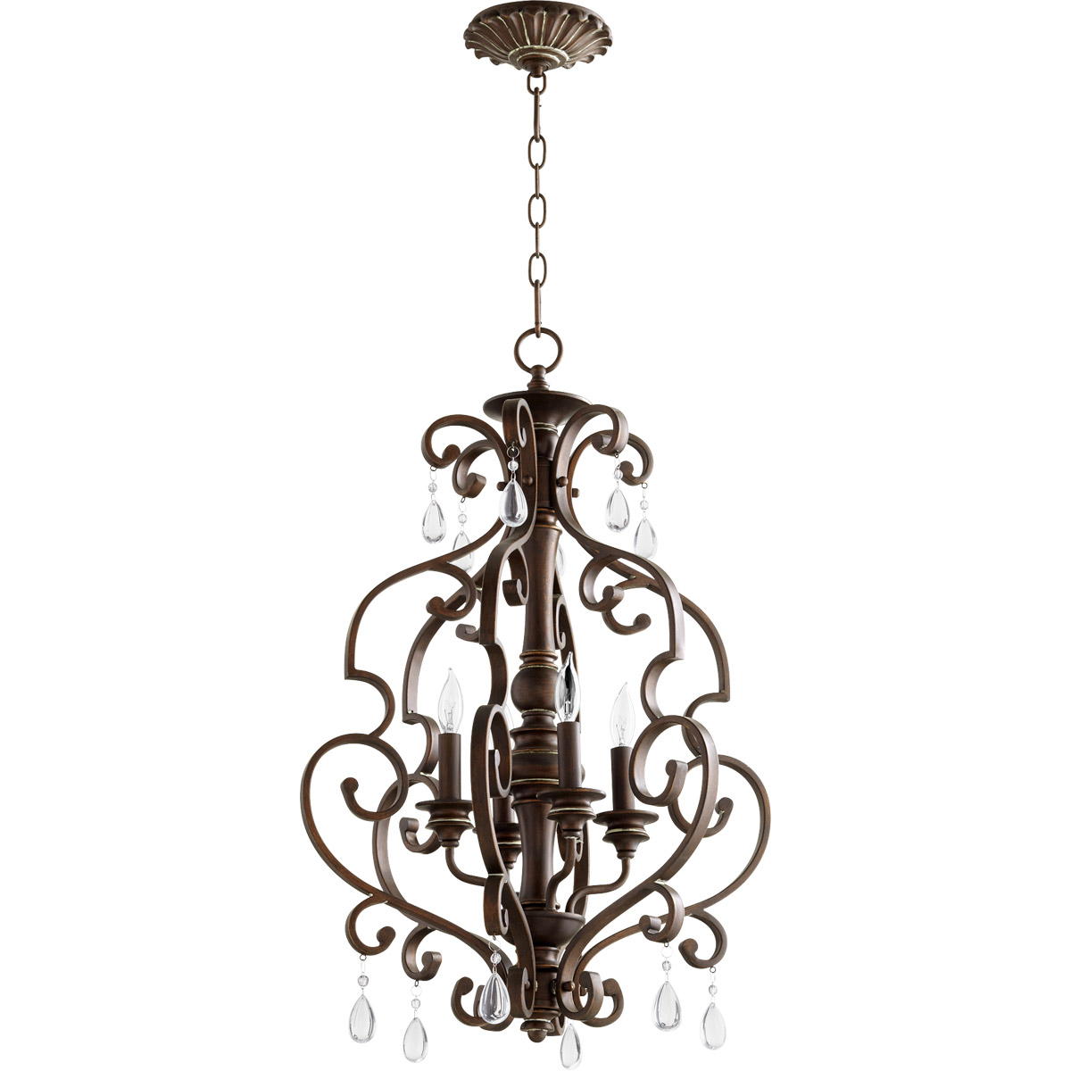 San Miguel 4 Light 18.5 inch Vintage Copper Mini Chandelier Ceiling Light