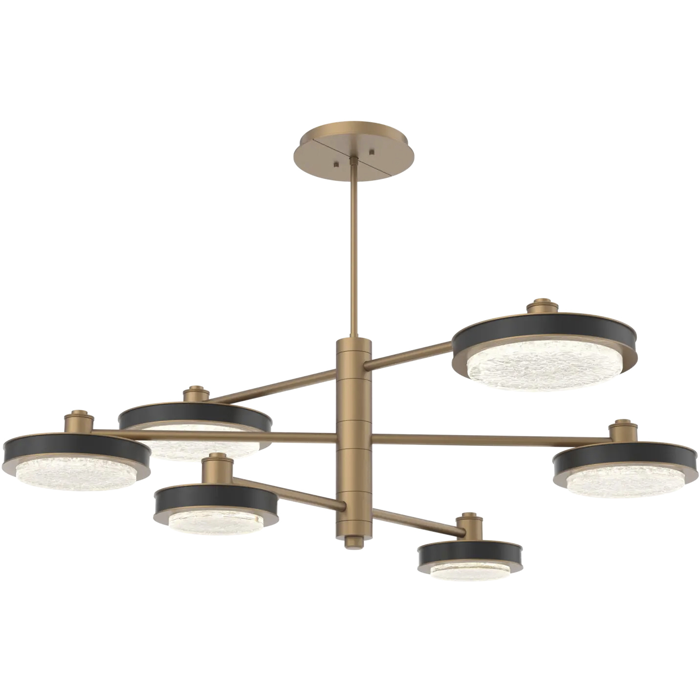 Iris LED 49 inch Novel Brass with Matte Black Mobile Chandelier Ceiling Light