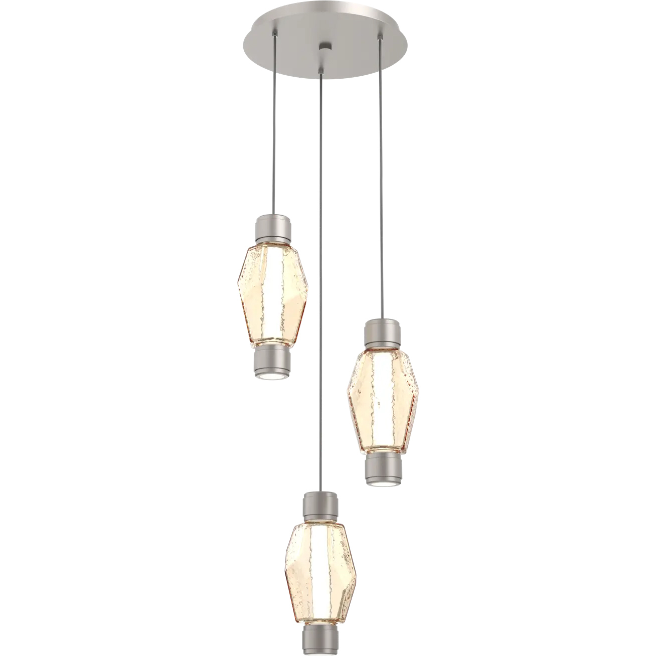 Gem Mandrel LED 18.9 inch Metallic Beige Silver Multi-Pendant Ceiling Light