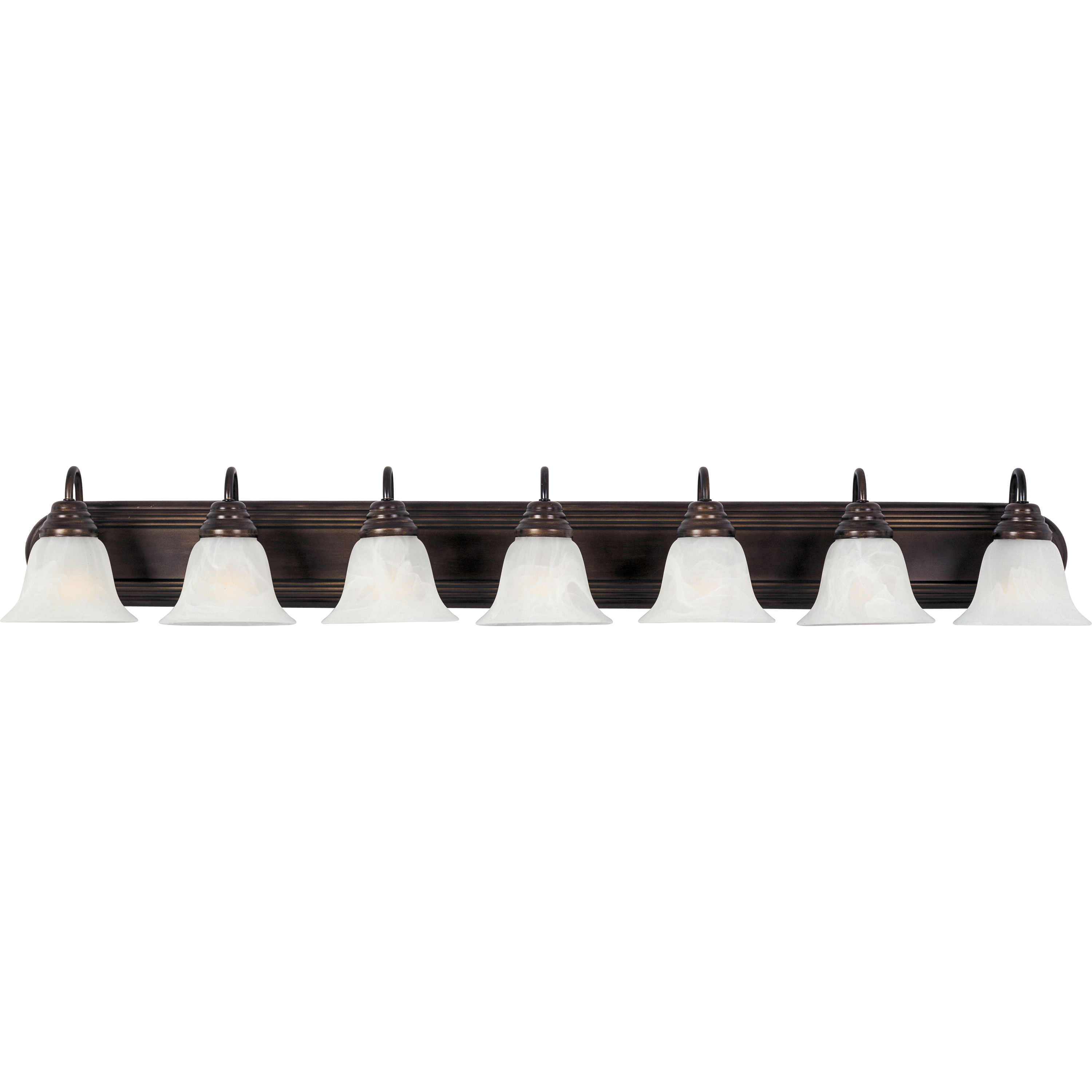 Essentials - 801x 7 Light 48 inch Oil Rubbed Bronze Bath Vanity Wall Light in Marble