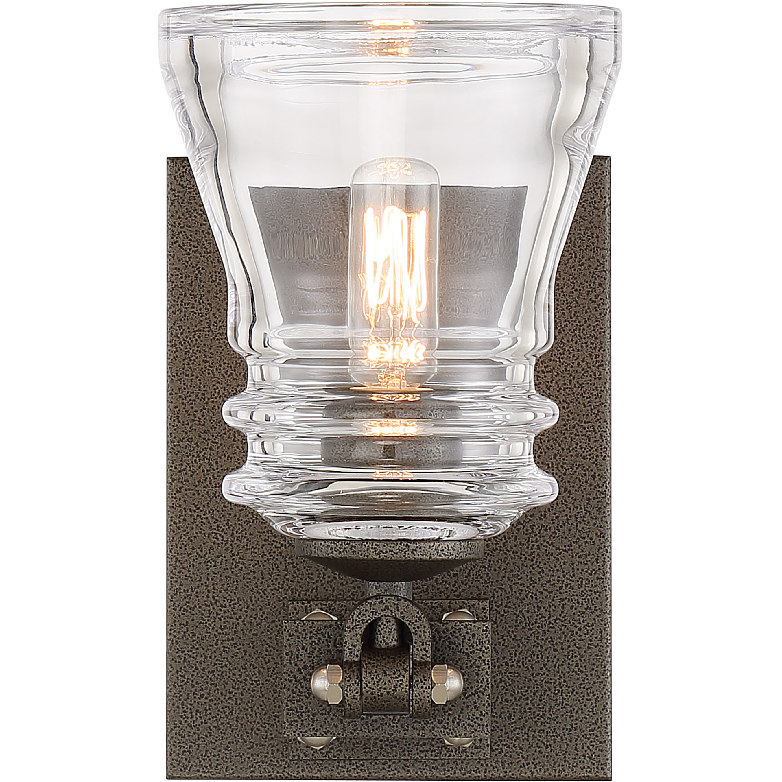 Graham Avenue 1 Light 5 inch Smoked Iron/Brushed Nickel Bath Light Wall Light