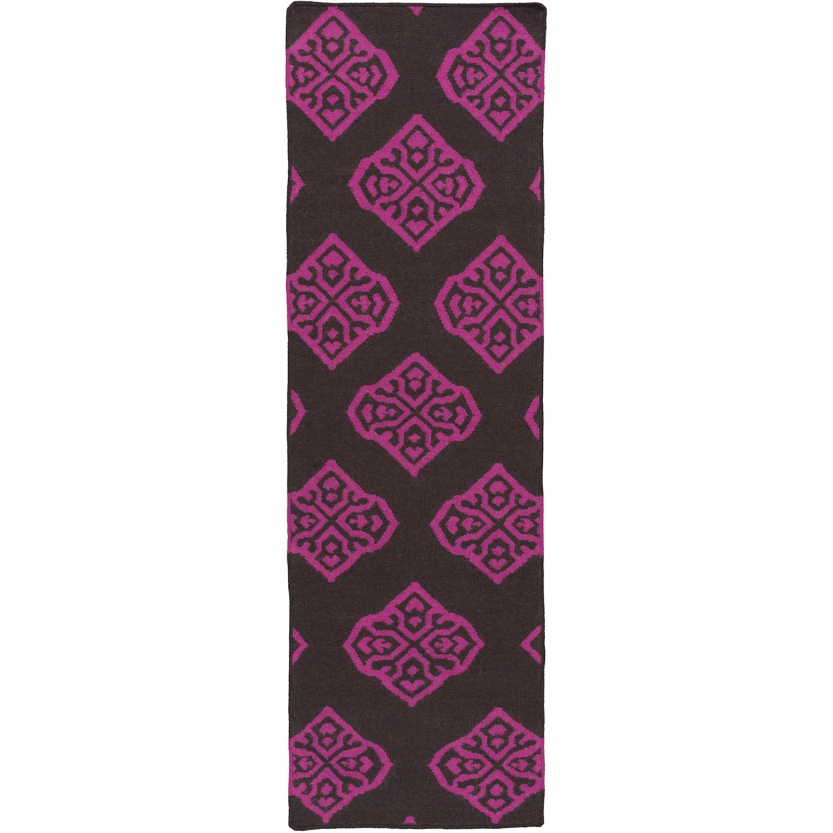 Frontier 96 X 30 inch Fuchsia, Dark Brown Rug