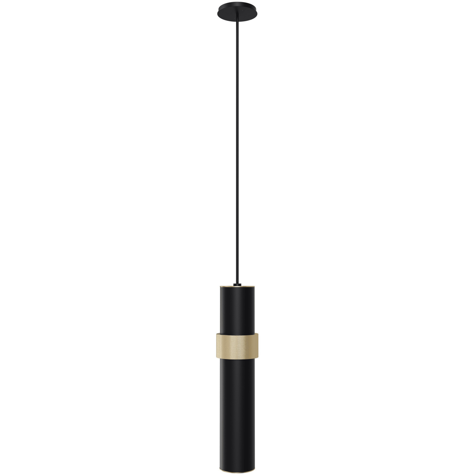 Cicada LED 3 inch Black with Knurled Brass Pendant Ceiling Light