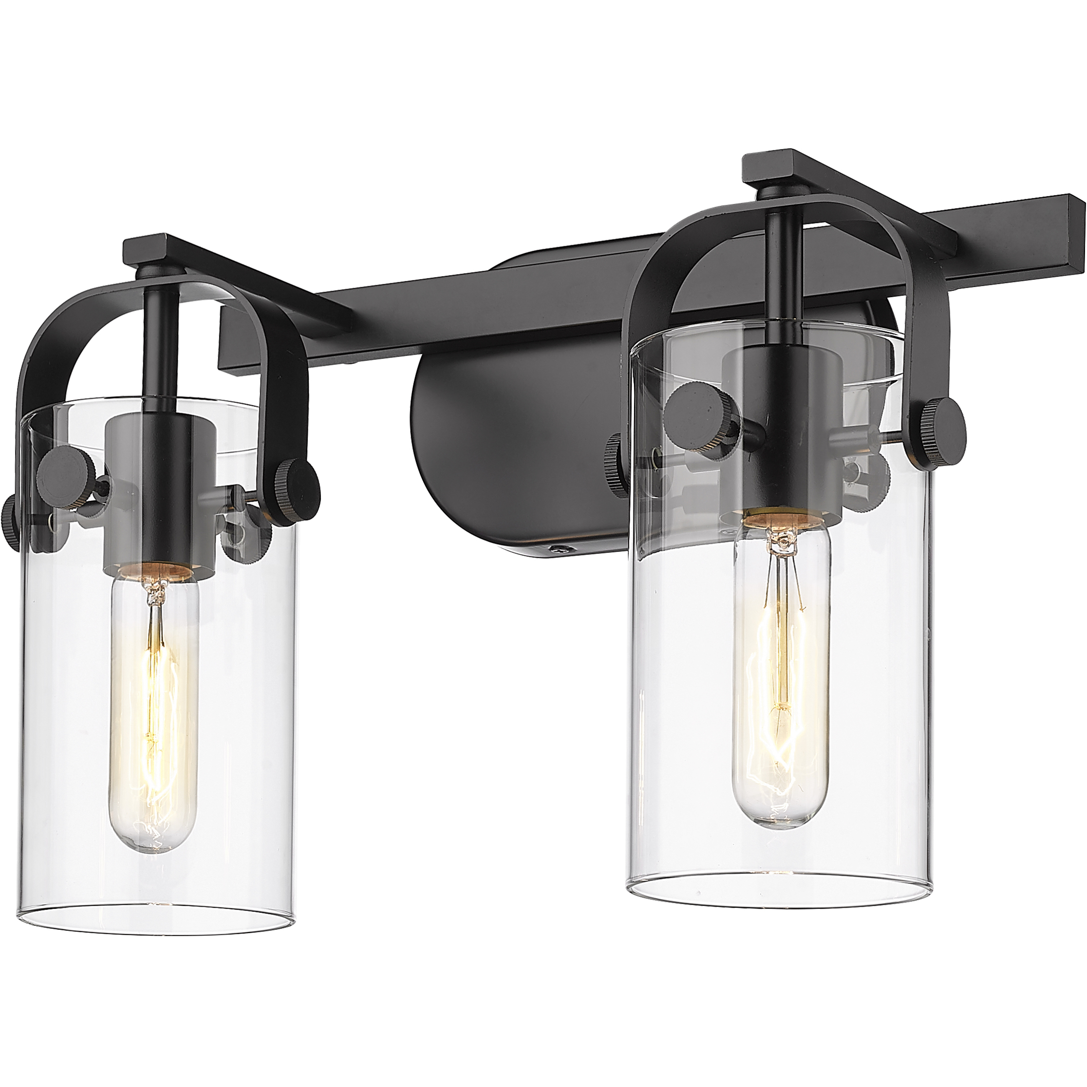 Pilaster 2 Light 15 inch Matte Black Bath Vanity Light Wall Light