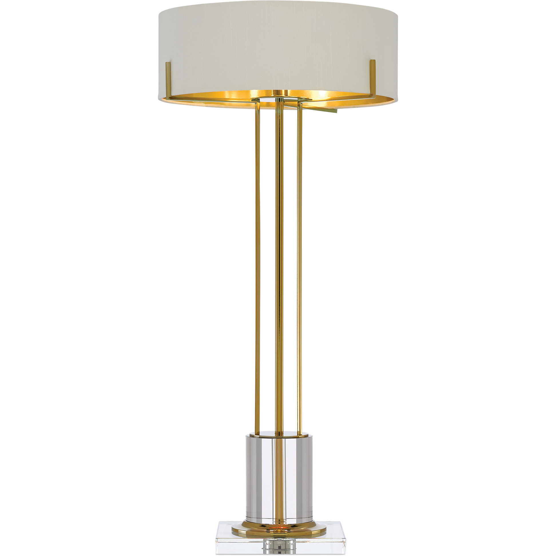Winsland 31.5 inch 9 watt Polished Brass and Clear Table Lamp Portable Light