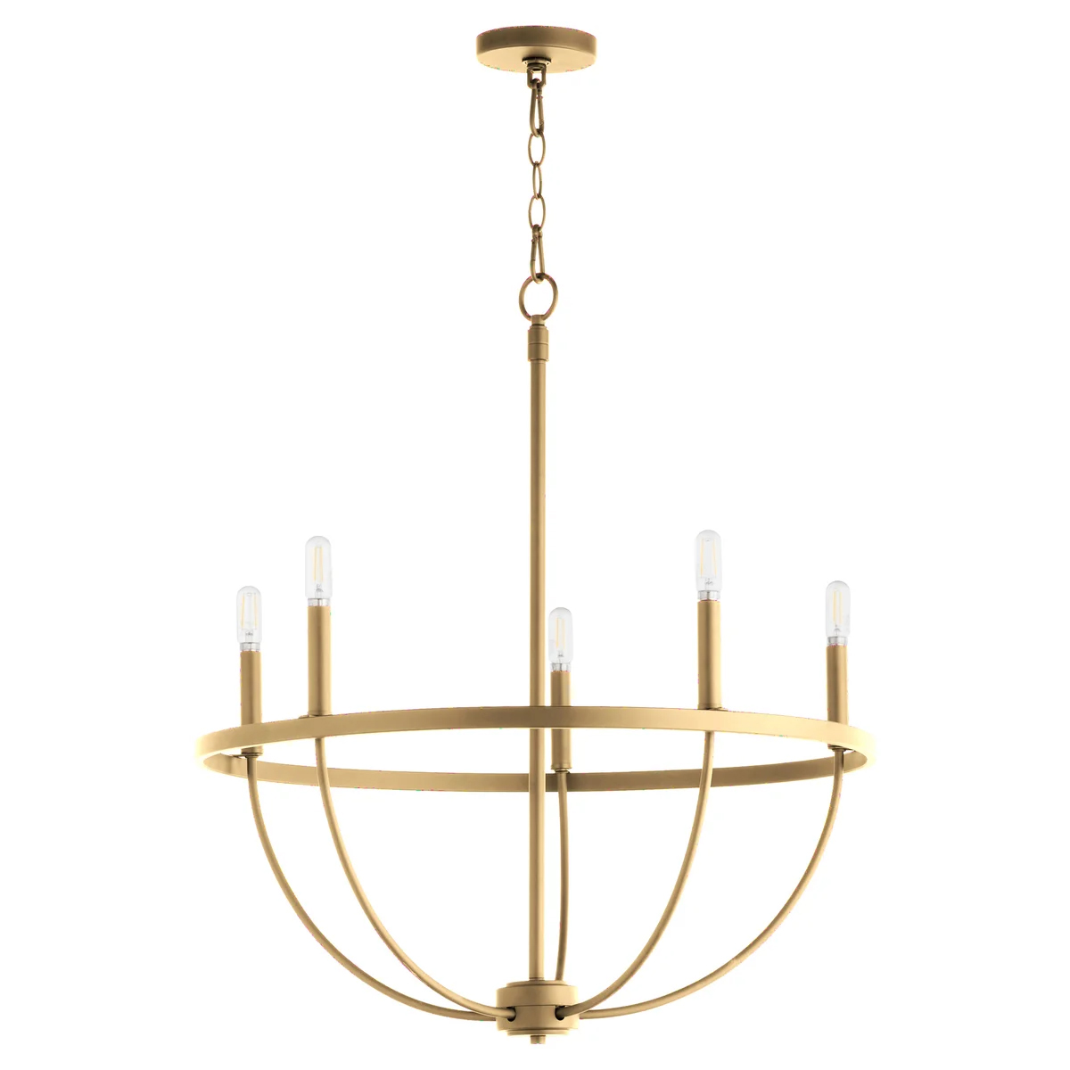 Tribute 5 Light 28 inch Aged Brass Chandelier Ceiling Light