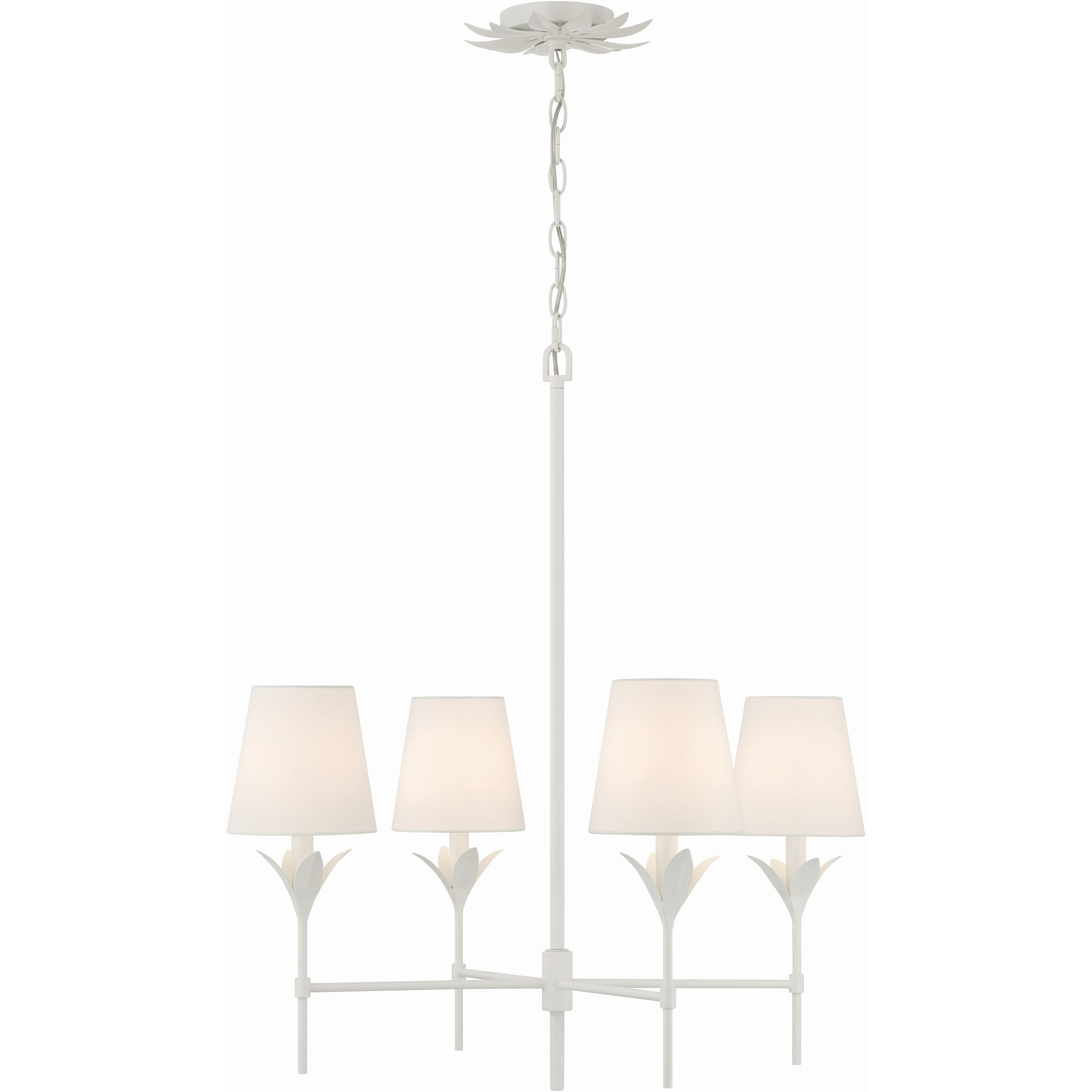 Broche 4 Light 28 inch Matte White Chandelier Ceiling Light