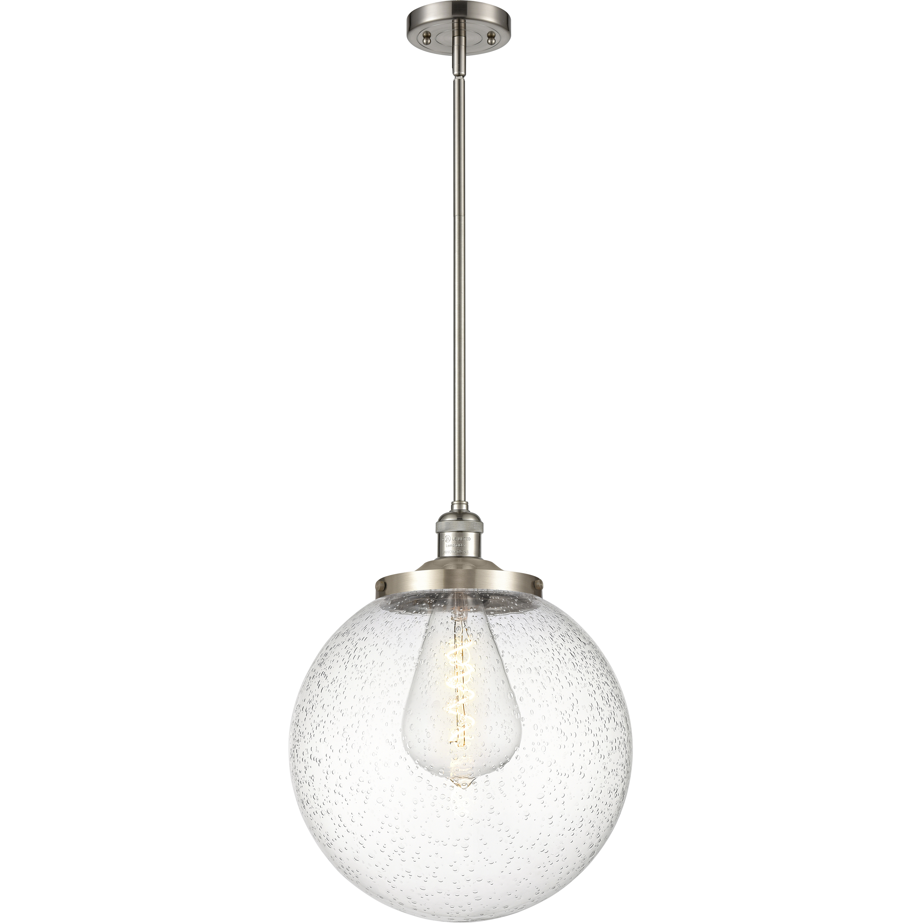 Franklin Restoration Beacon 1 Light 14 inch Brushed Satin Nickel Pendant Ceiling Light in Incandescent, Seedy