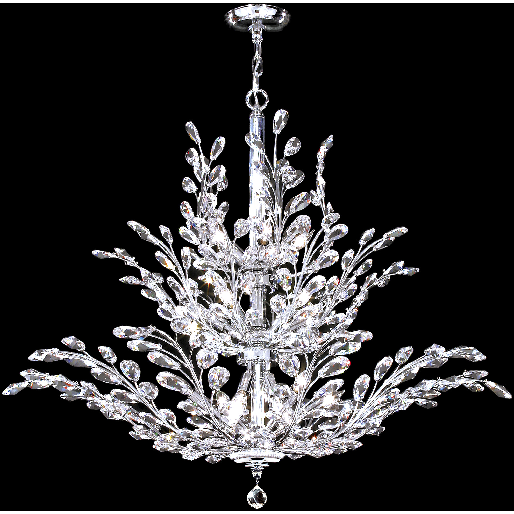 Florale 18 Light 38 inch Silver Chandelier Ceiling Light