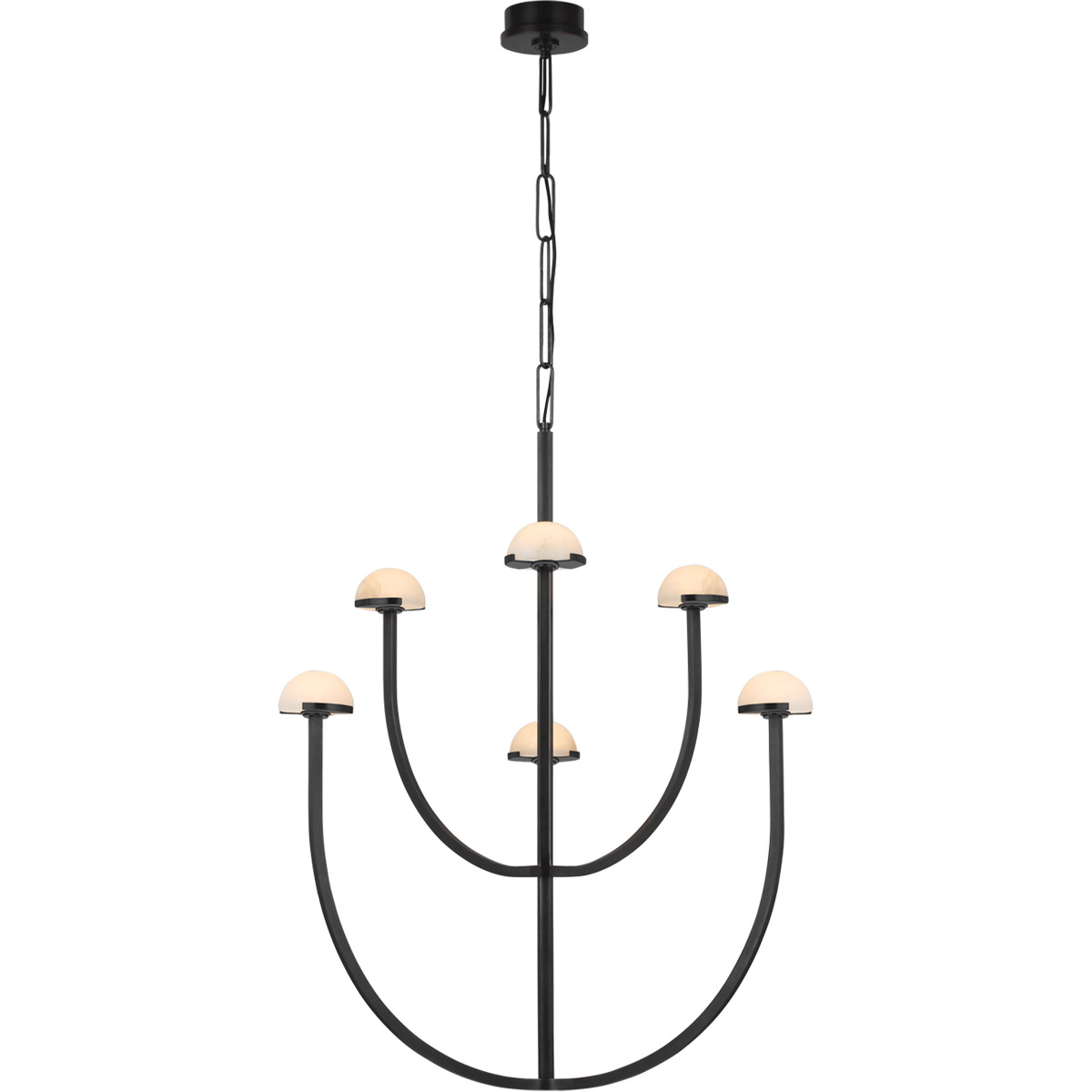 Kelly Wearstler Pedra LED 28.25 inch Bronze Two-Tier Chandelier Ceiling Light, Large