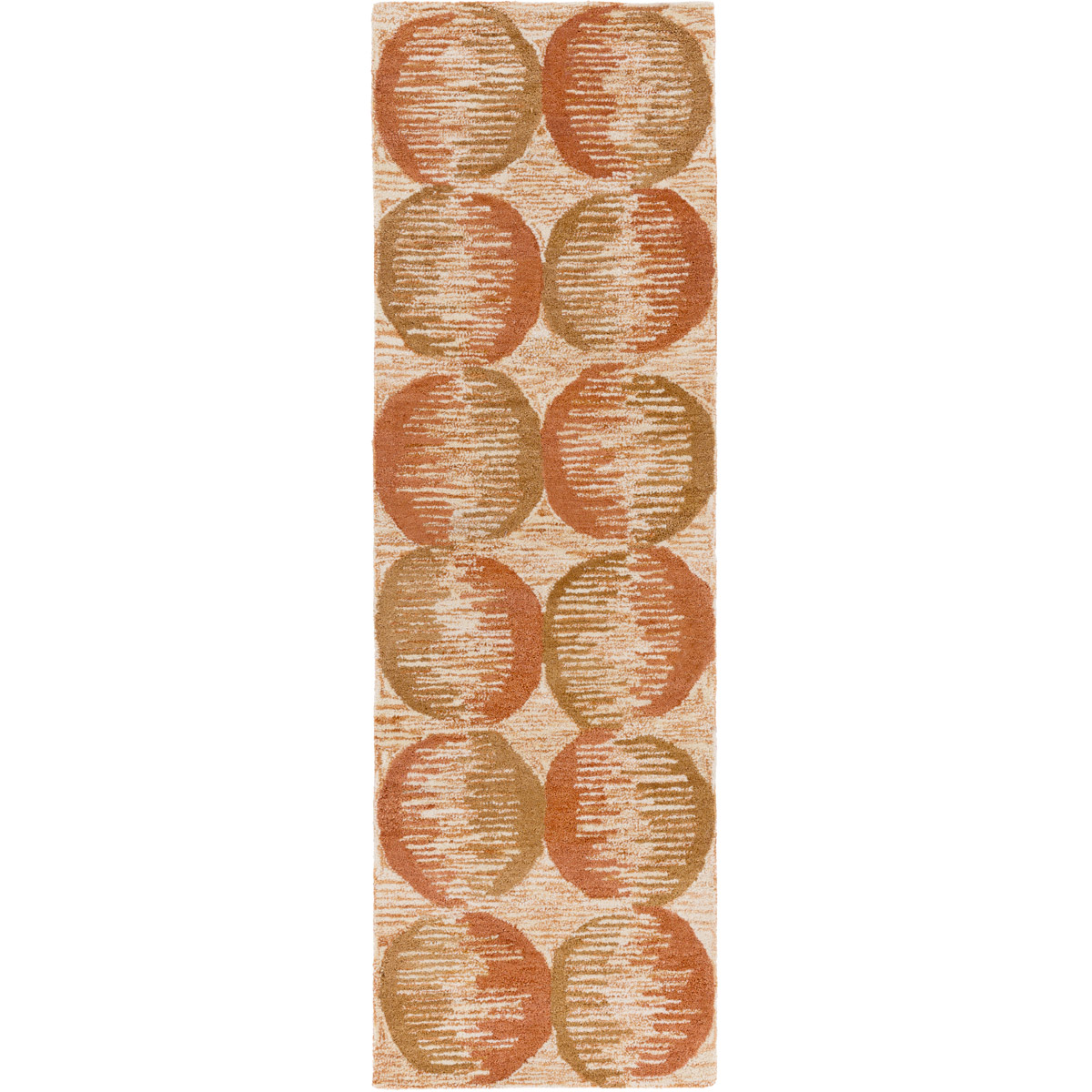 Banshee 96 X 30 inch Burnt Orange, Camel Rug