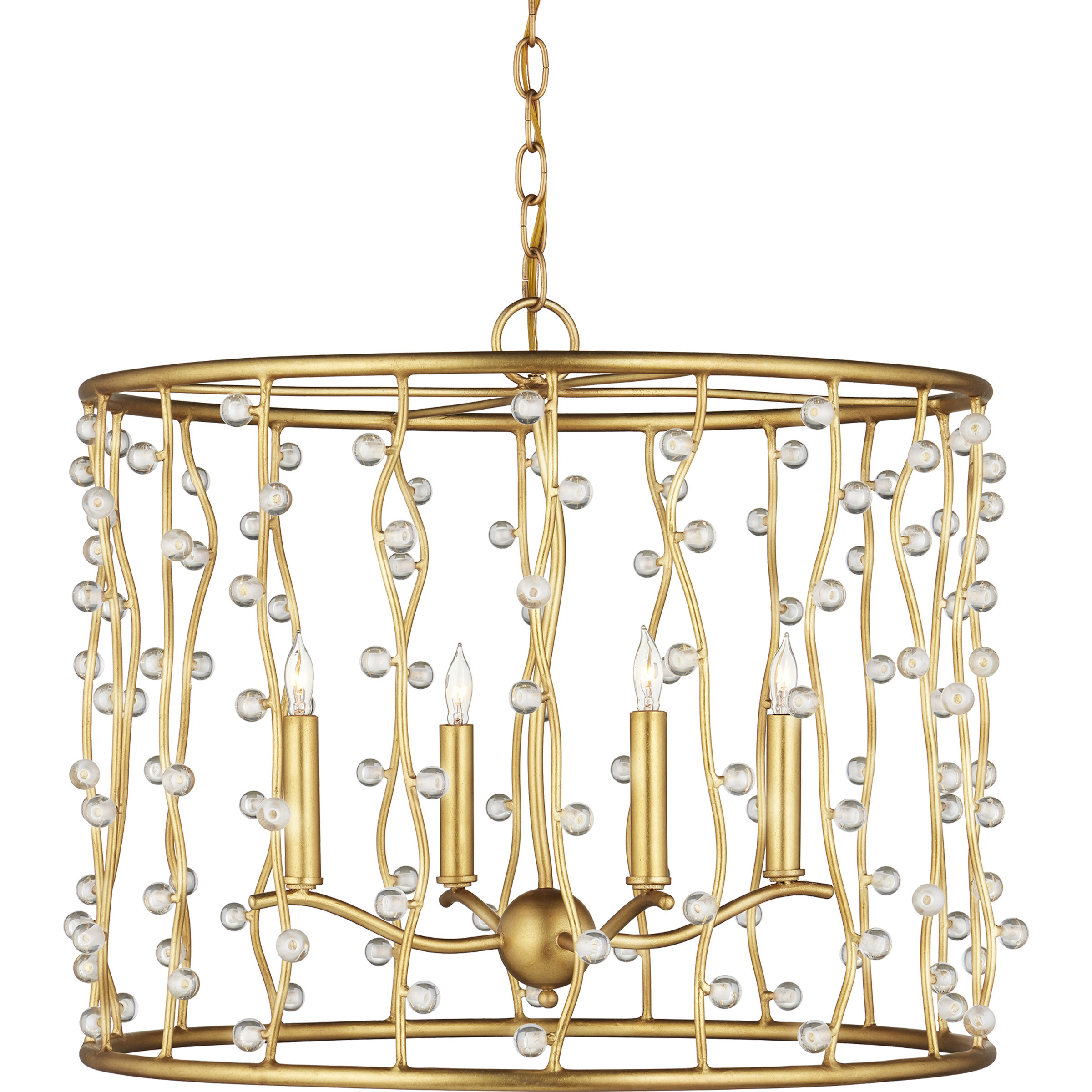 Adagio 4 Light 23.5 inch Contemporary Gold Leaf and Contemporary Gold Chandelier Ceiling Light
