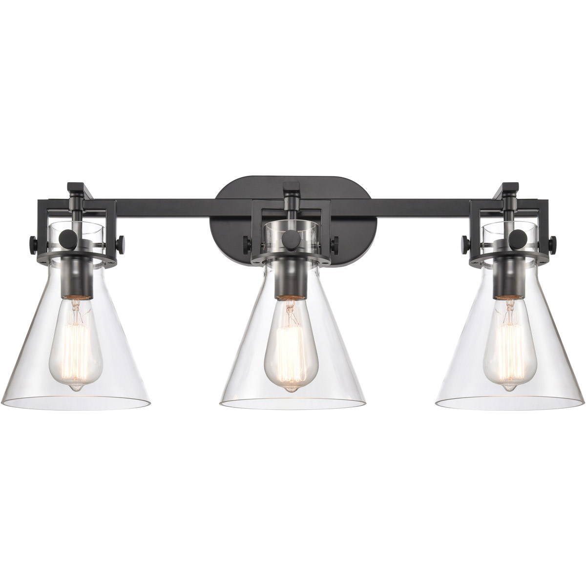 Newton Cone 3 Light 27 inch Polished Nickel Bath Vanity Light Wall Light