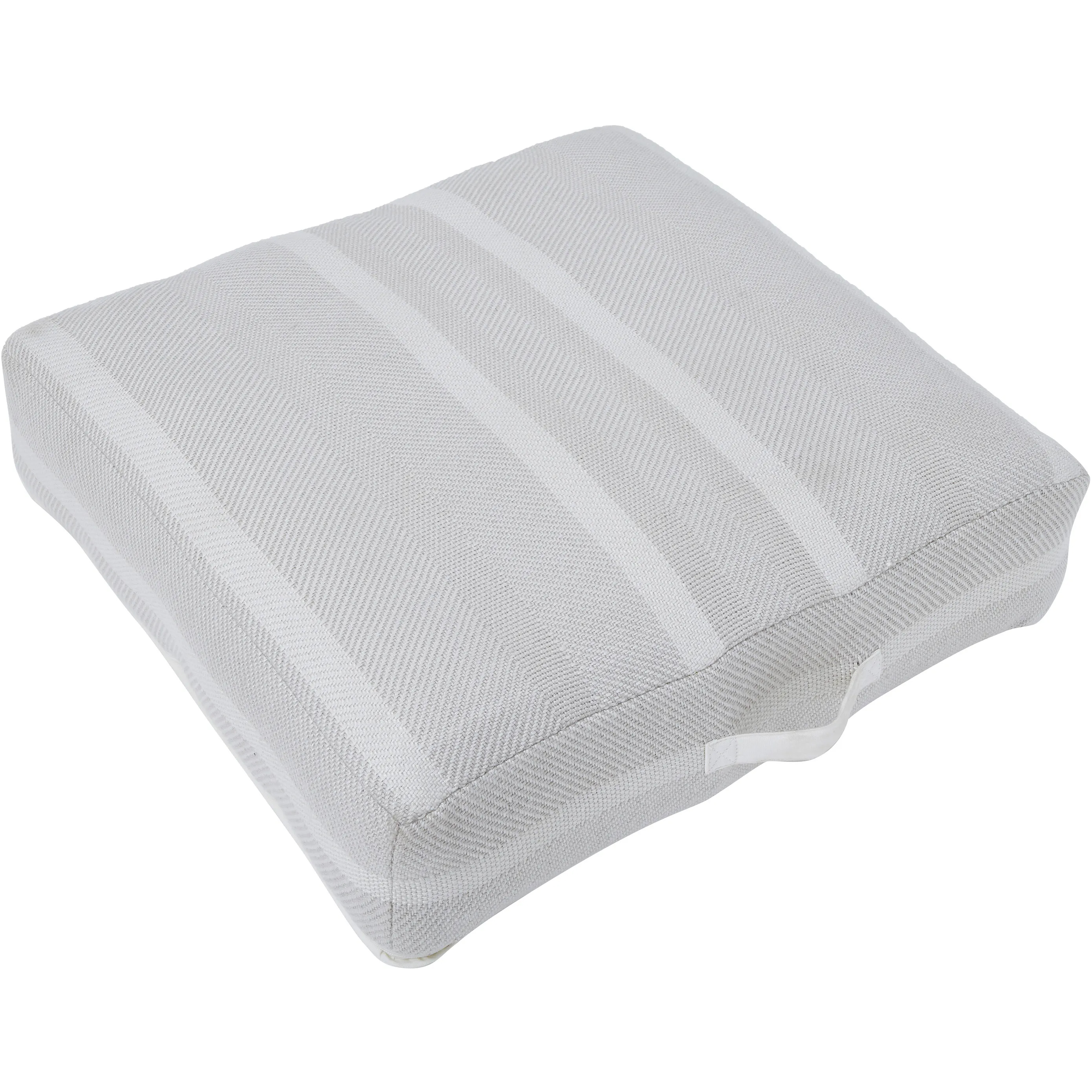 Rousseau 8 inch Light Grey and Ivory Floor Pouf