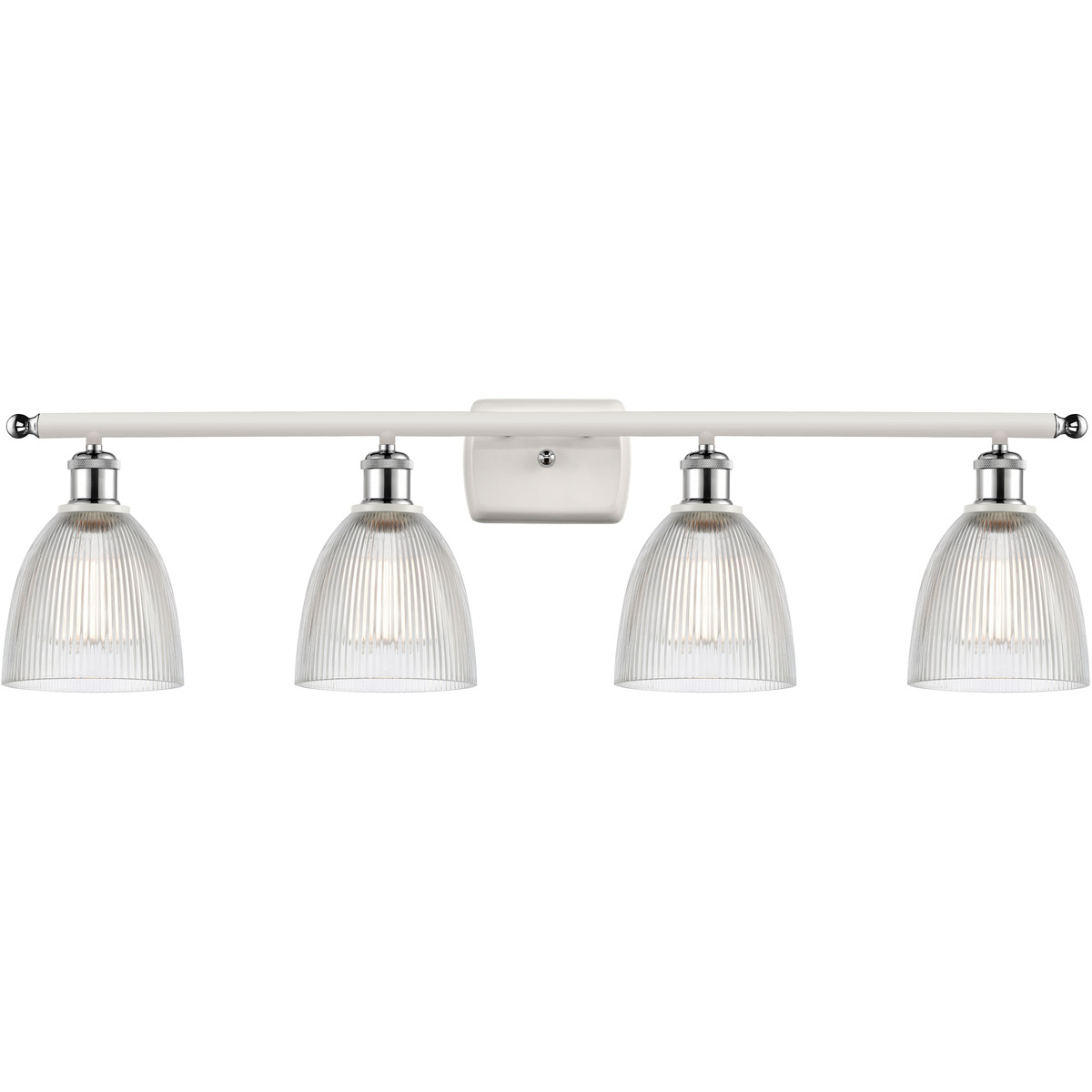 Ballston Castile LED 36 inch White and Polished Chrome Bath Vanity Light Wall Light in Clear Glass, Ballston