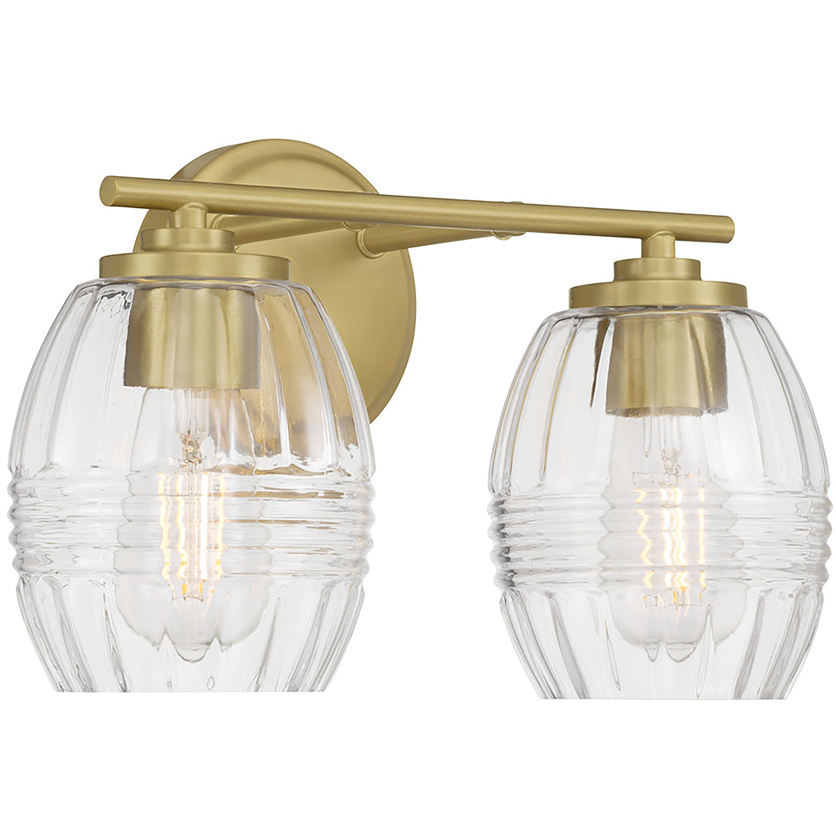 Miravelle 2 Light 14 inch Vintage Brass Bathroom Vanity Light Wall Light