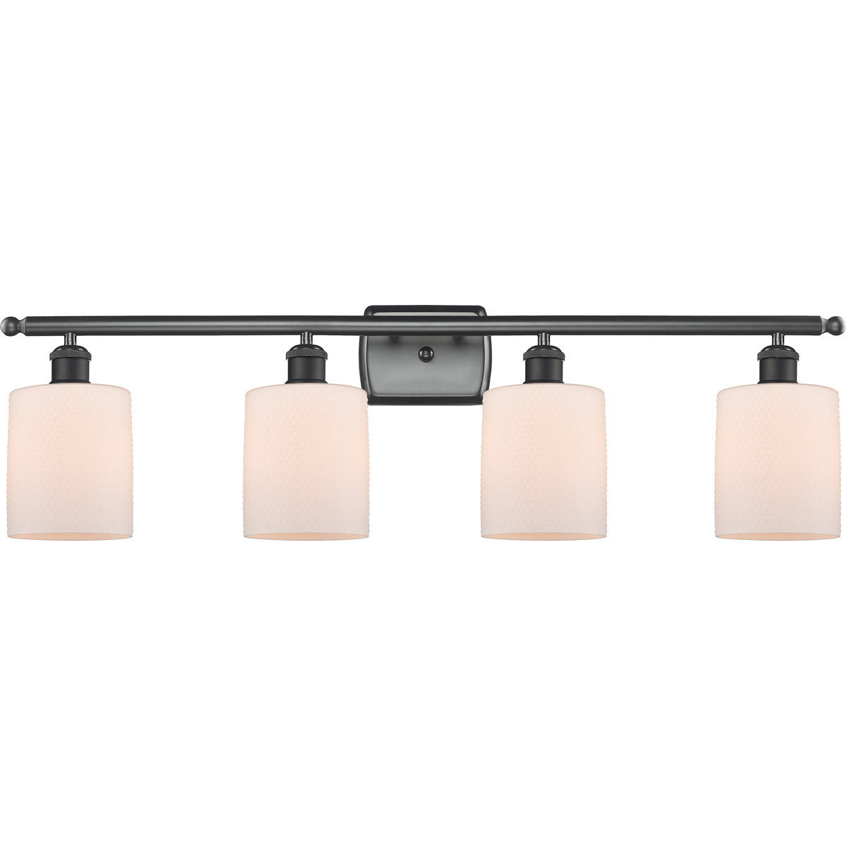 Ballston Cobbleskill LED 36 inch Matte Black Bath Vanity Light Wall Light in Matte White Glass, Ballston