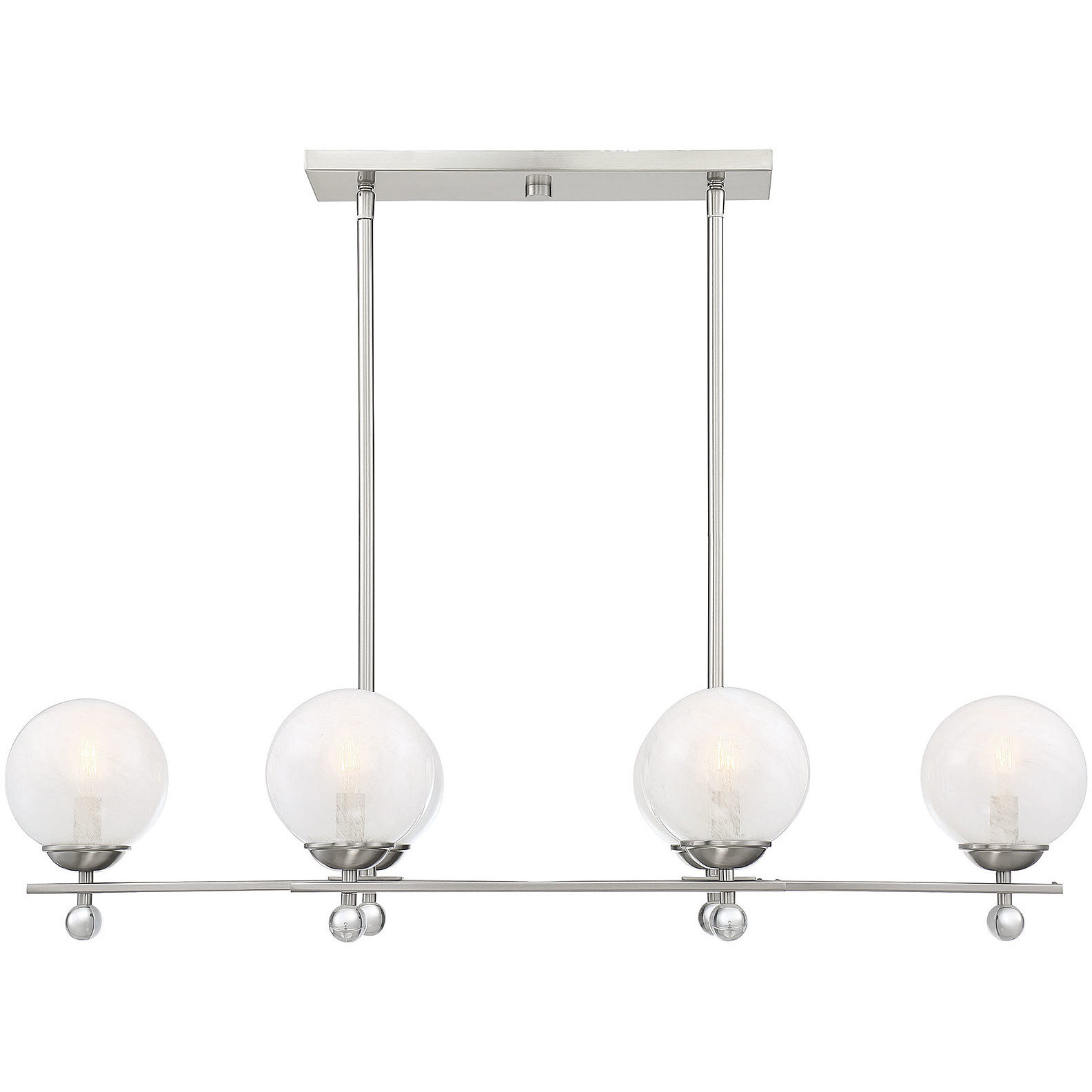 Medina 6 Light 39 inch Satin Nickel Linear Chandelier Ceiling Light