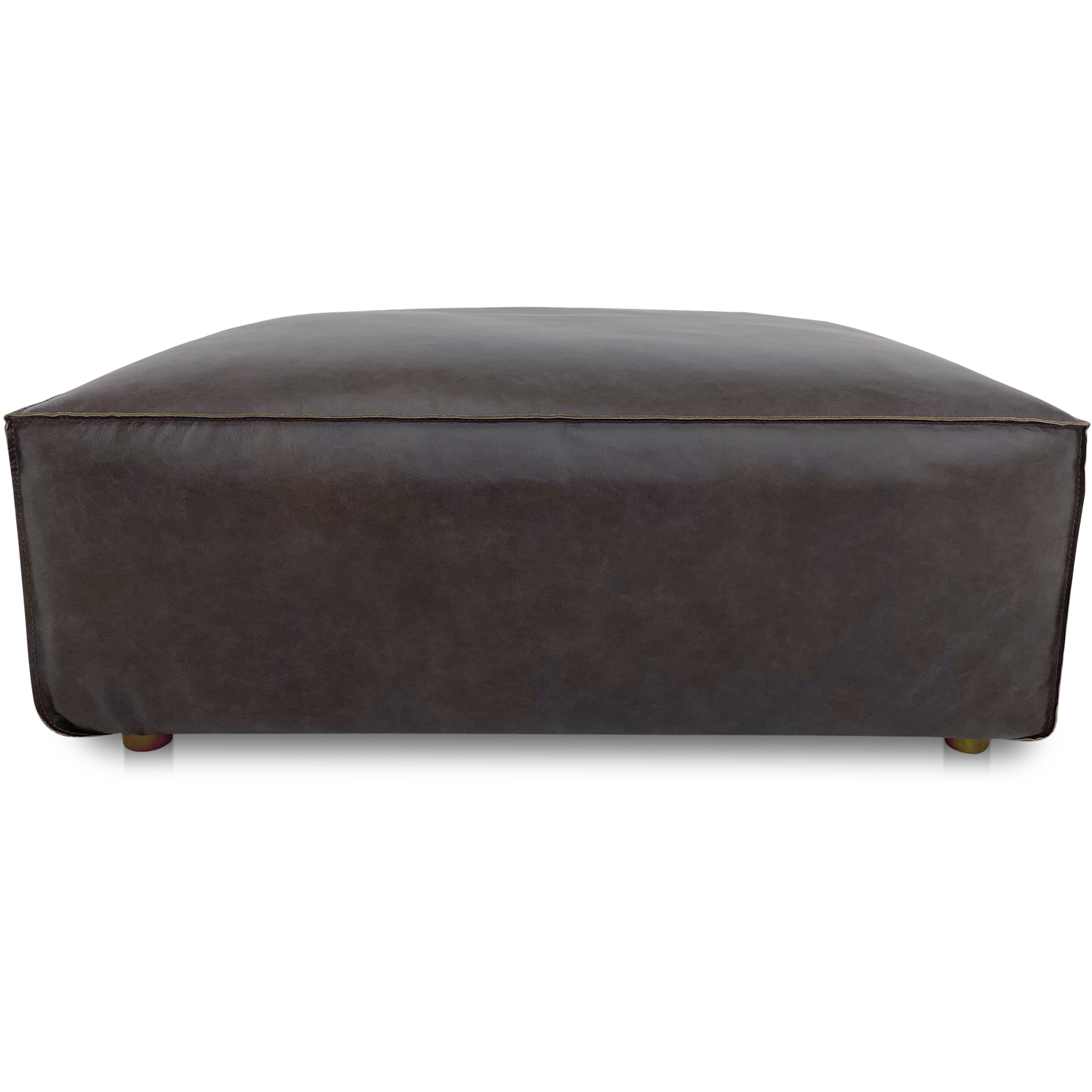 Form 16.5 inch XQ Espresso Brown Leather Ottoman
