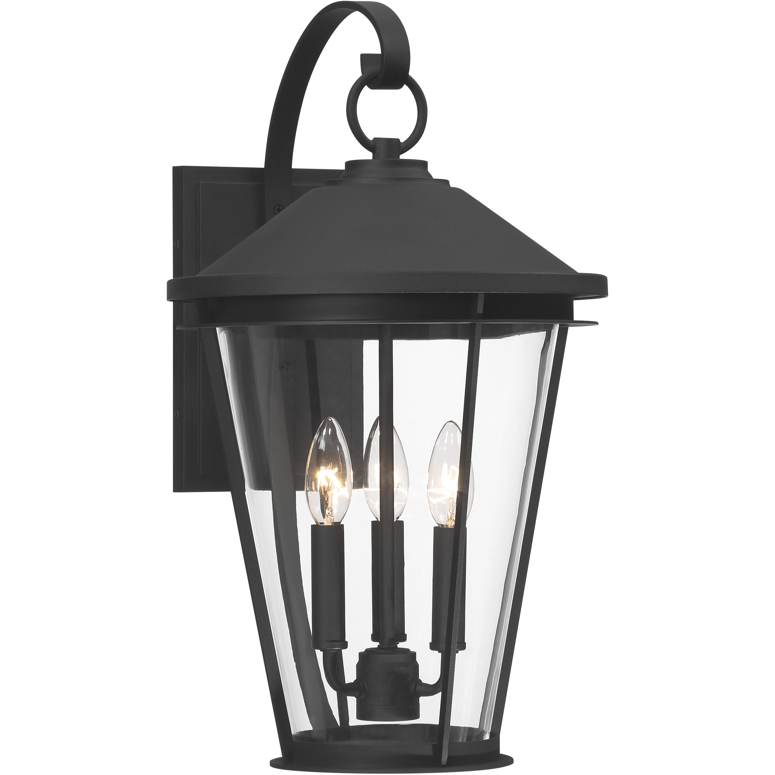 Outremont 3 Light 20.25 inch Sand Coal Black Outdoor Wall Lantern