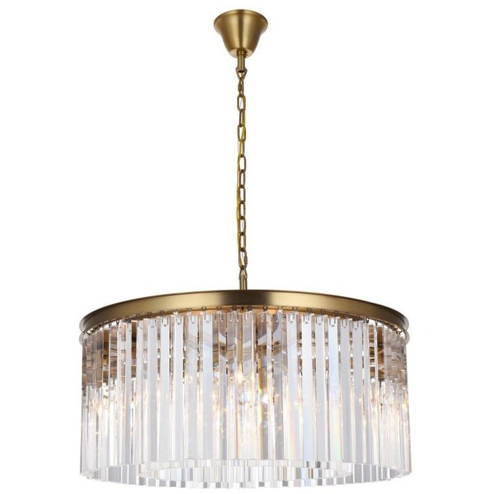 Sydney 8 Light 31.5 inch Satin Gold Chandelier Ceiling Light in Clear