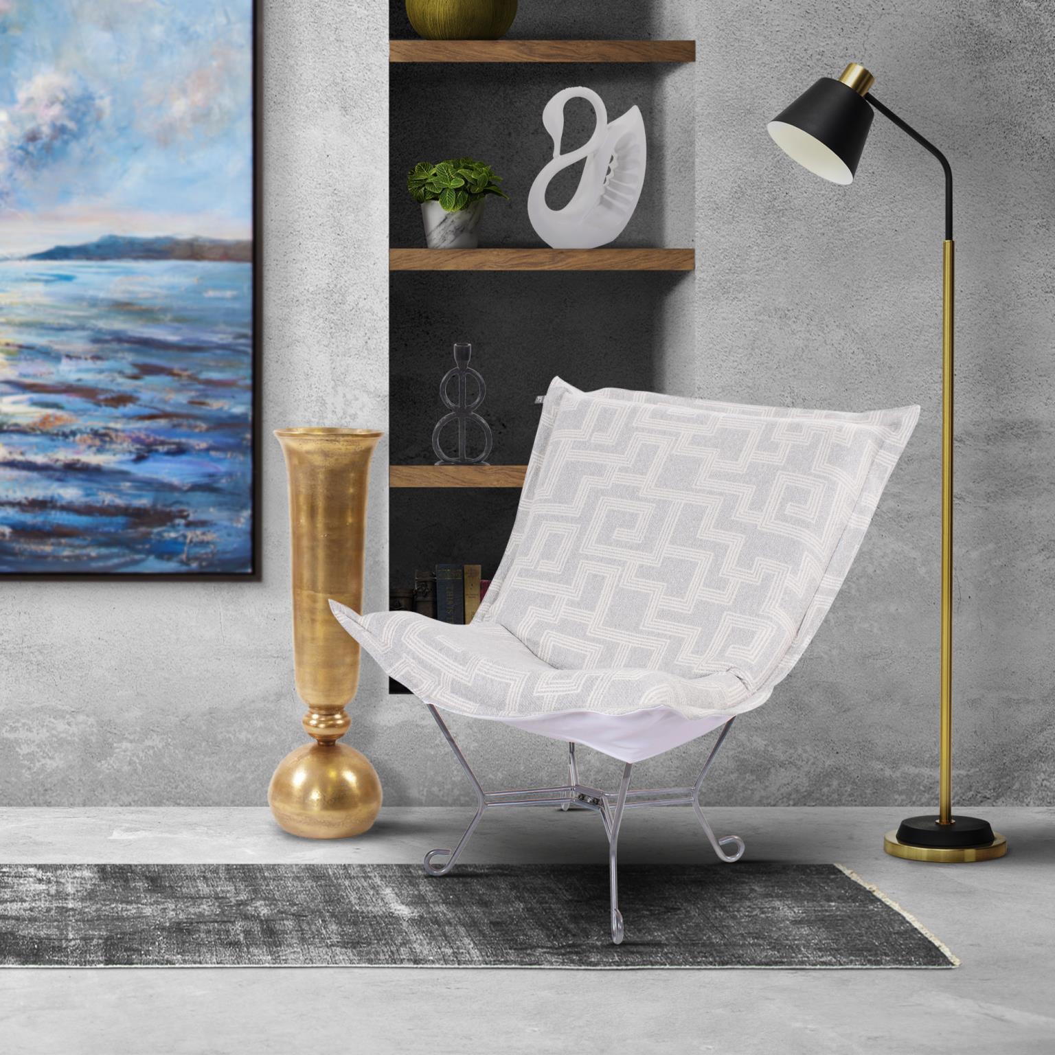 Syros Fog Outdoor Puff Chair Cover & Cushion