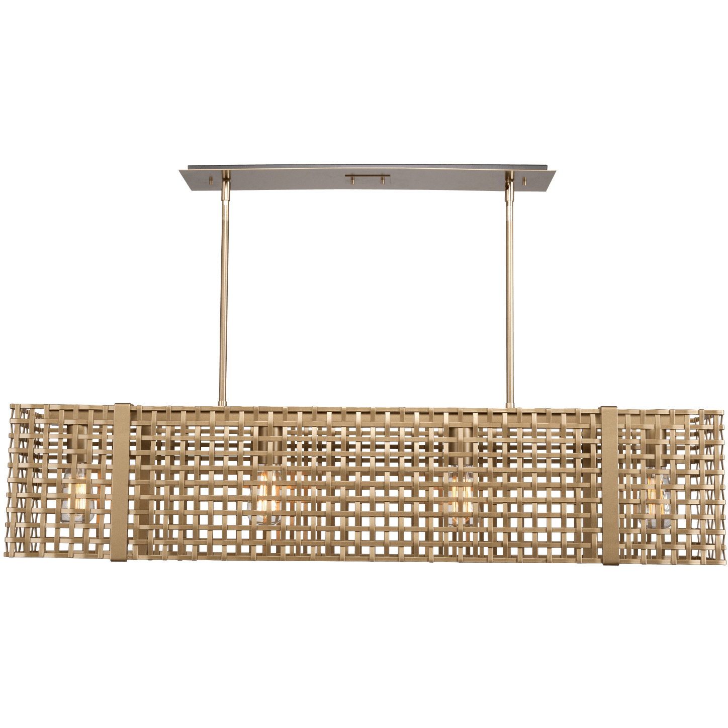 Tweed 4 Light 45 inch Burnished Bronze Linear Pendant Ceiling Light in Exposed Bulb, E26 Incandescent