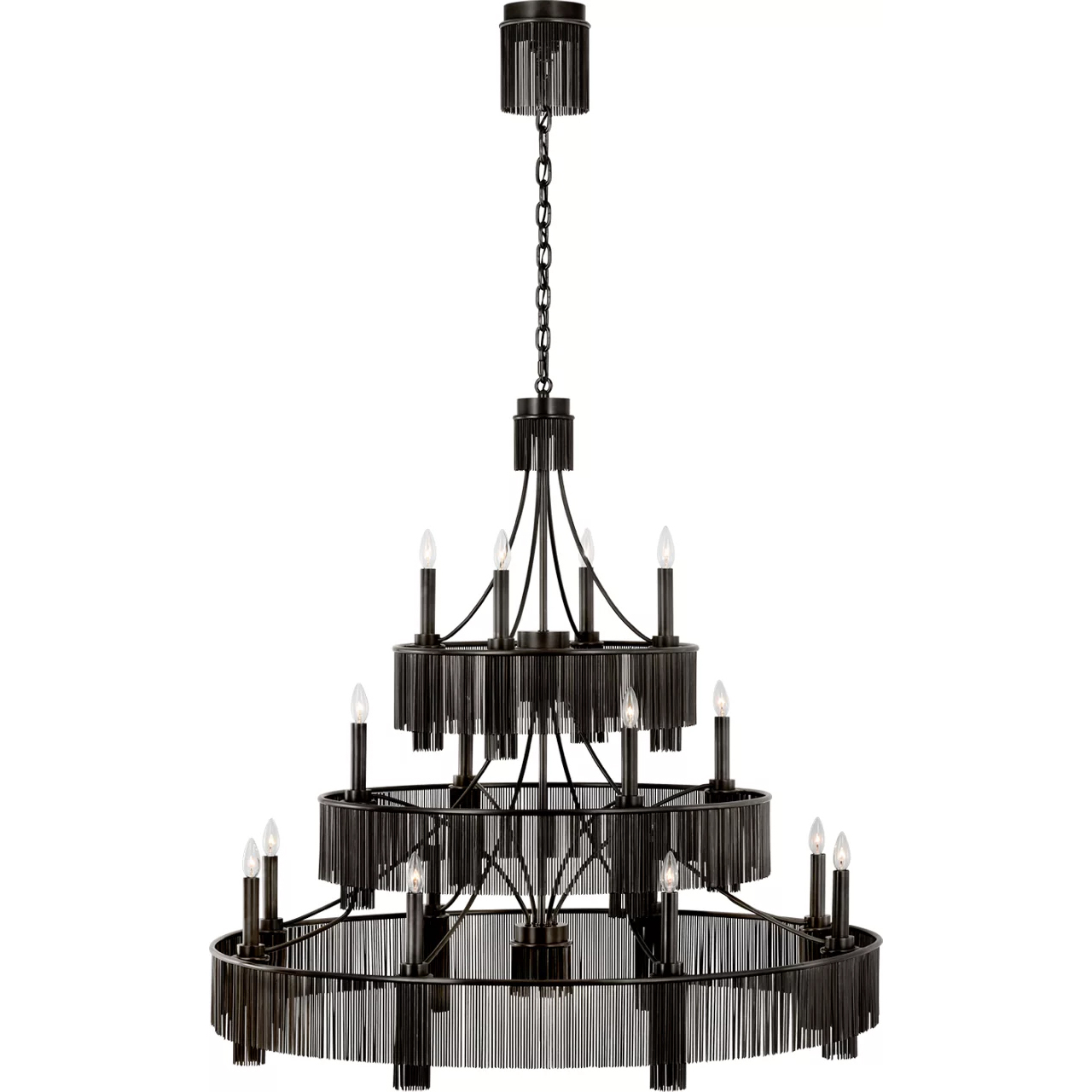 Fisher Weisman Sutton LED 50.25 inch Bronze Three Tier Chandelier Ceiling Light